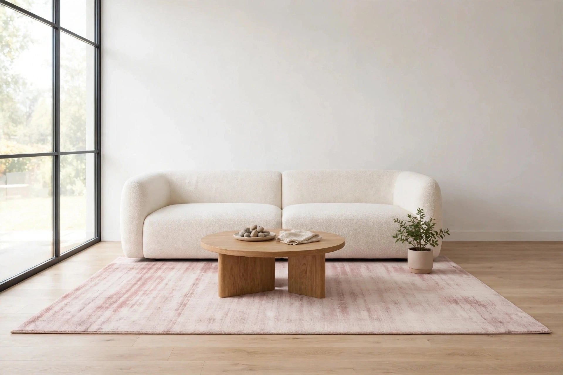 Pink Viscose Rug – Handmade Handloom Carpet, Bhadohi India