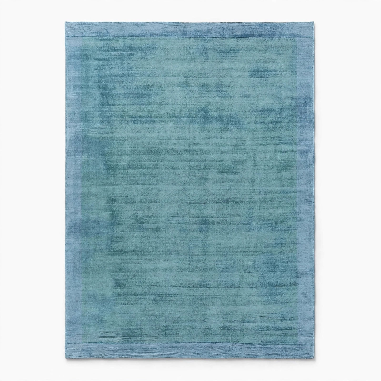 Ensign Blue Viscose Rug – Handmade Handloom Carpet, Bhadohi India