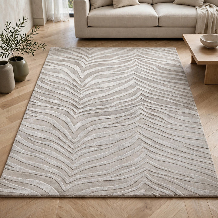 Grey Viscose Rug – Handmade Handloom Carpet, Bhadohi India