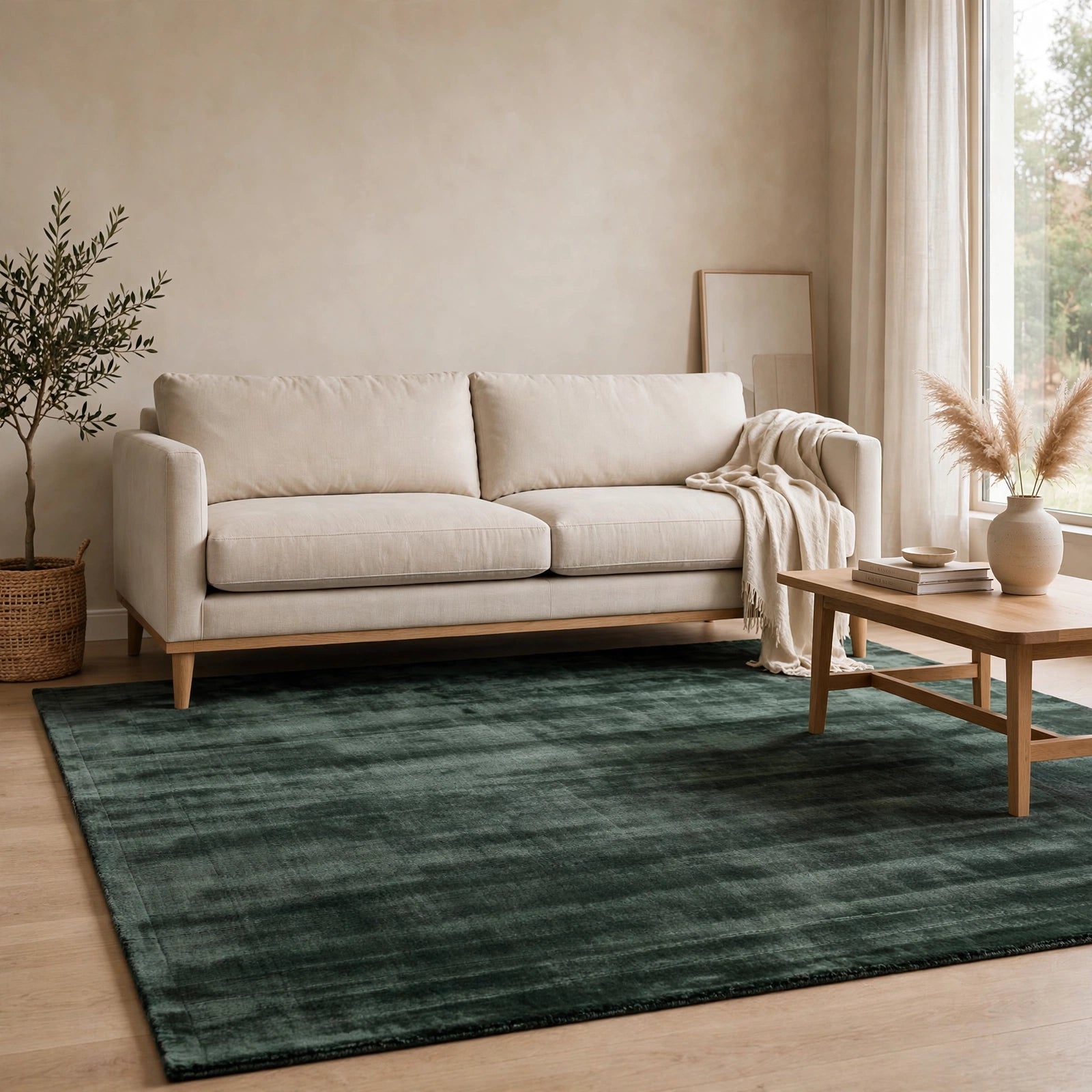 Graphite Viscose Rug – Handmade Handloom Carpet, Bhadohi India