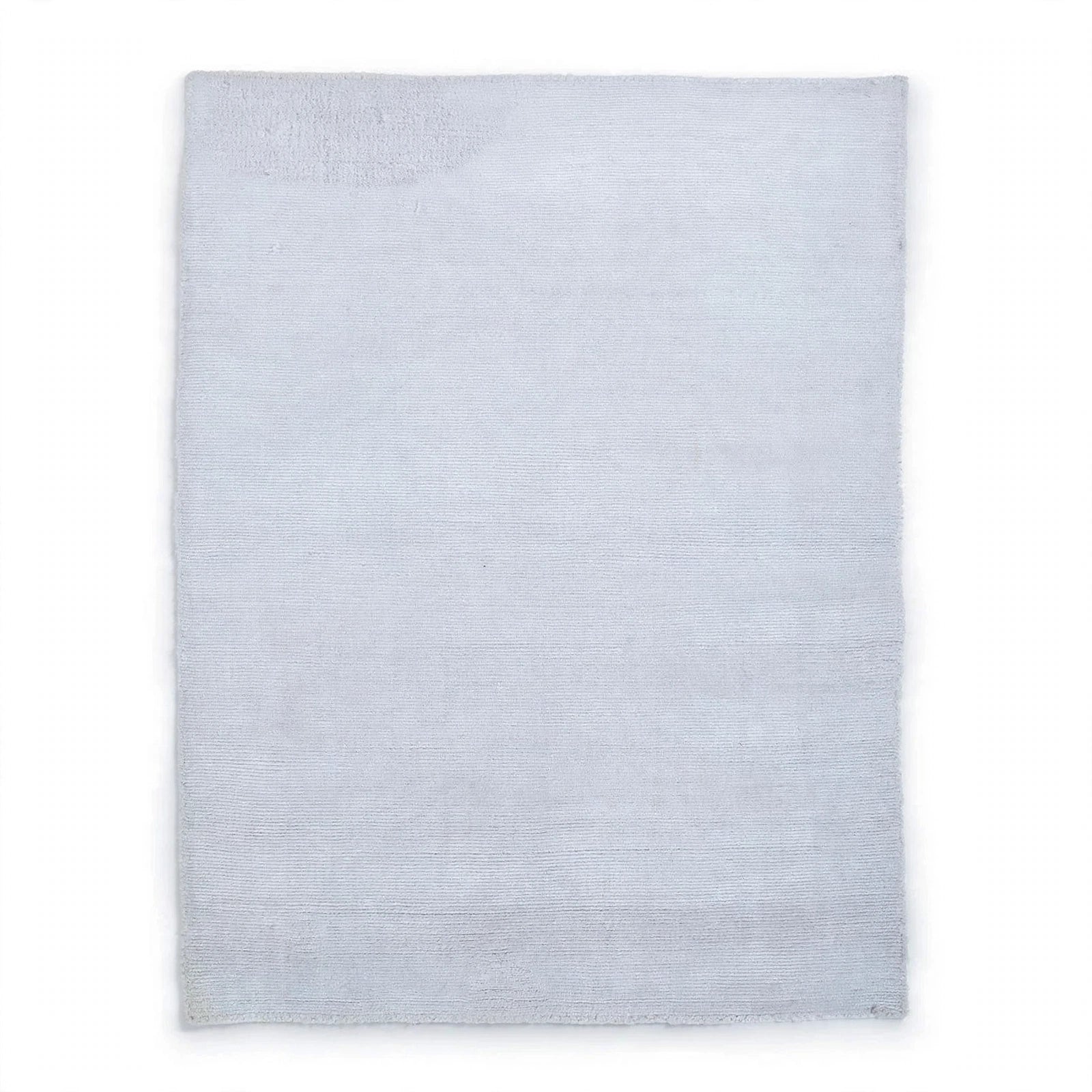 White Viscose Rug – Handmade Handloom Carpet, Bhadohi India