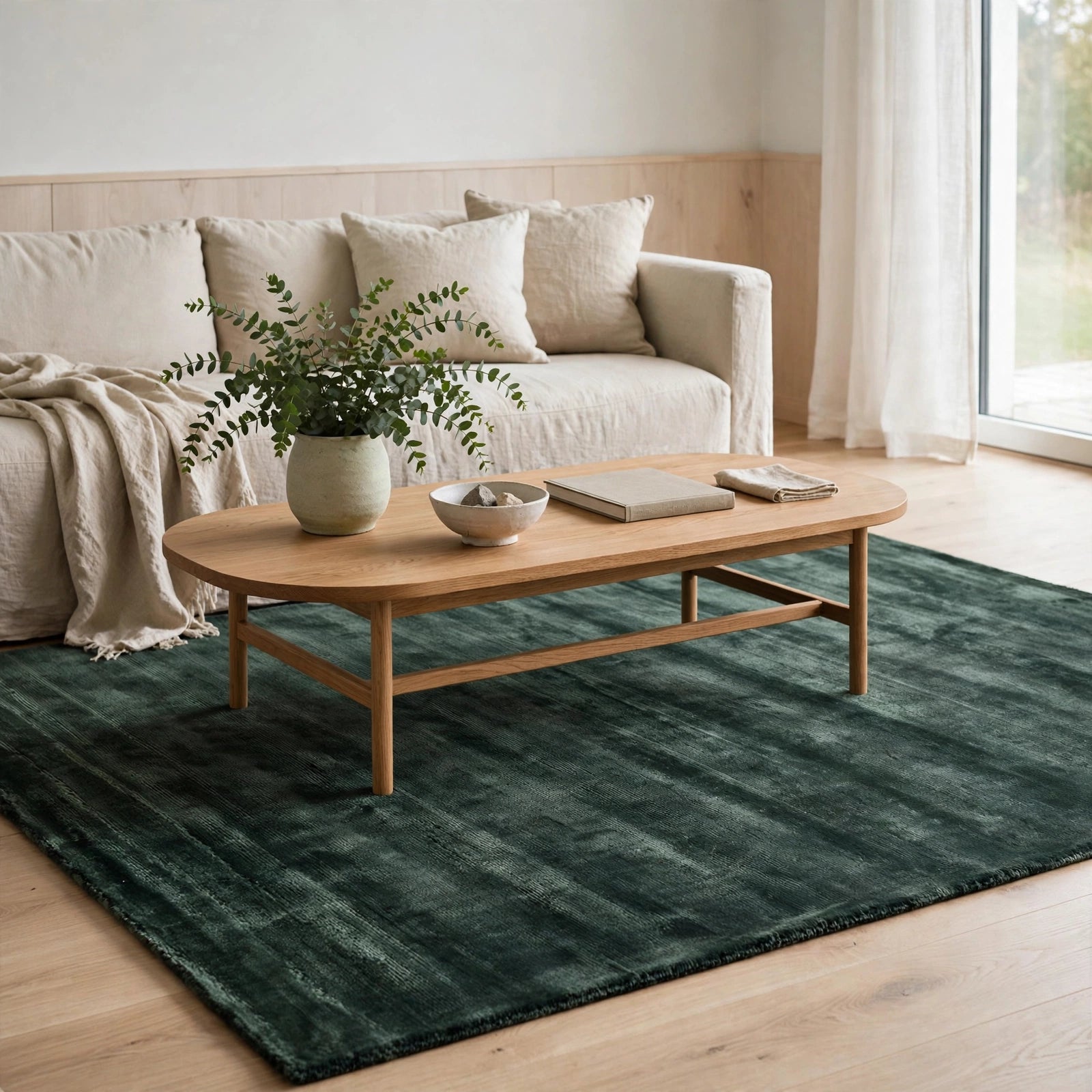 Graphite Viscose Rug – Handmade Handloom Carpet, Bhadohi India