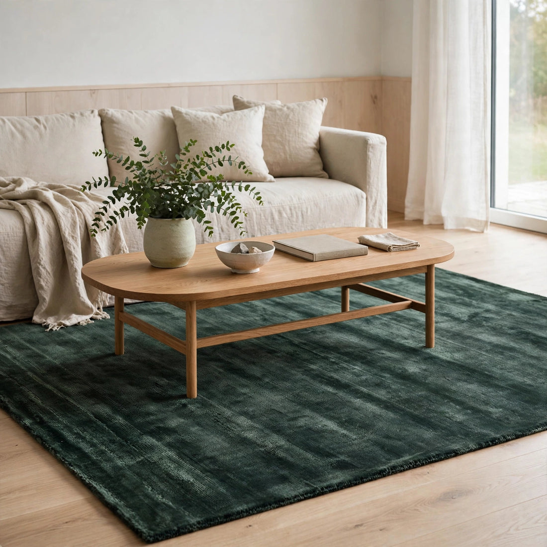 Graphite Viscose Rug – Handmade Handloom Carpet, Bhadohi India