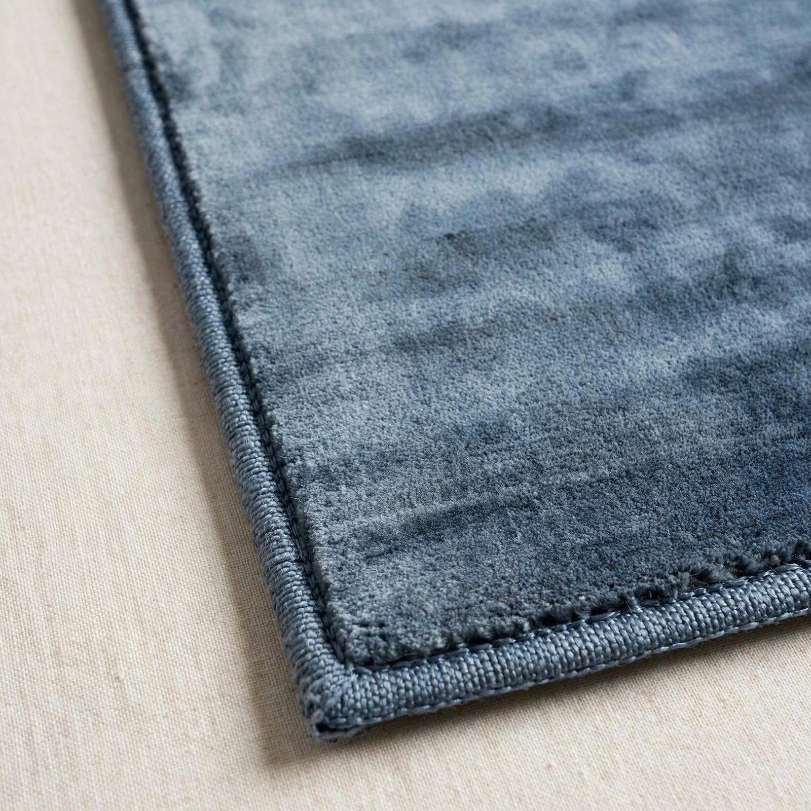 Aegean Blue Viscose Rug – Handmade Handloom Carpet, Bhadohi India