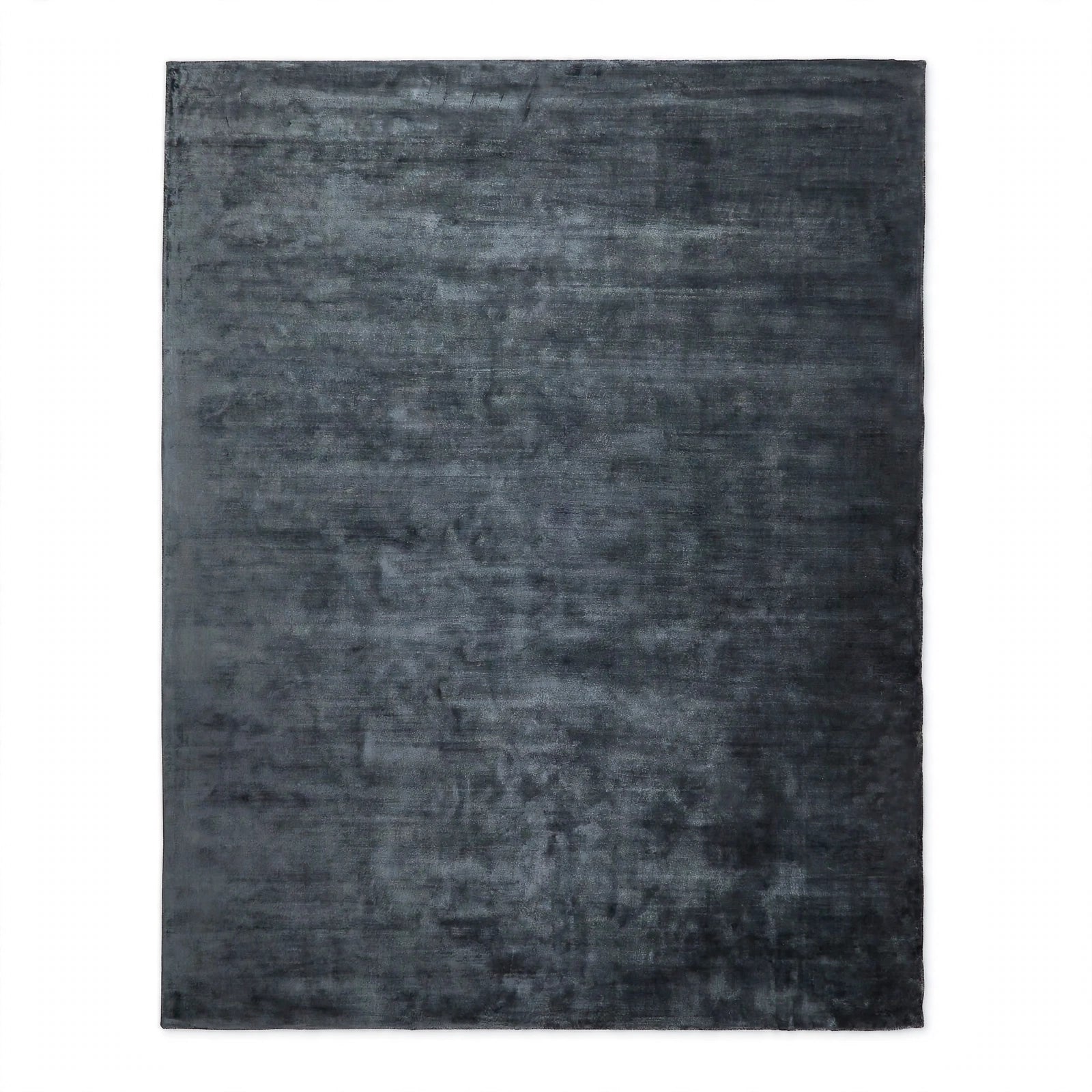 Navy Blue Viscose Rug – Handmade Handloom Carpet, Bhadohi India