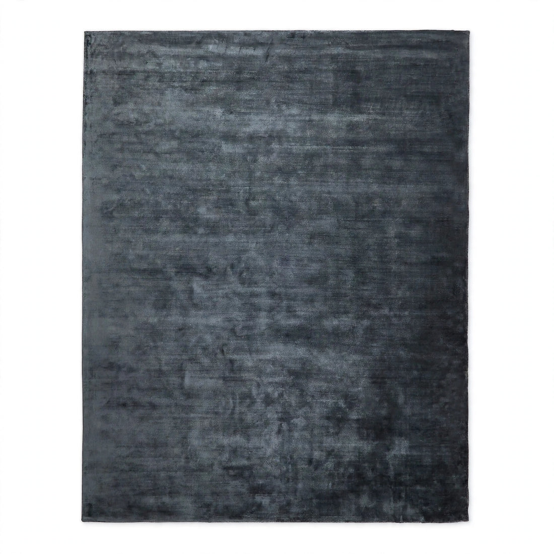 Navy Blue Viscose Rug – Handmade Handloom Carpet, Bhadohi India