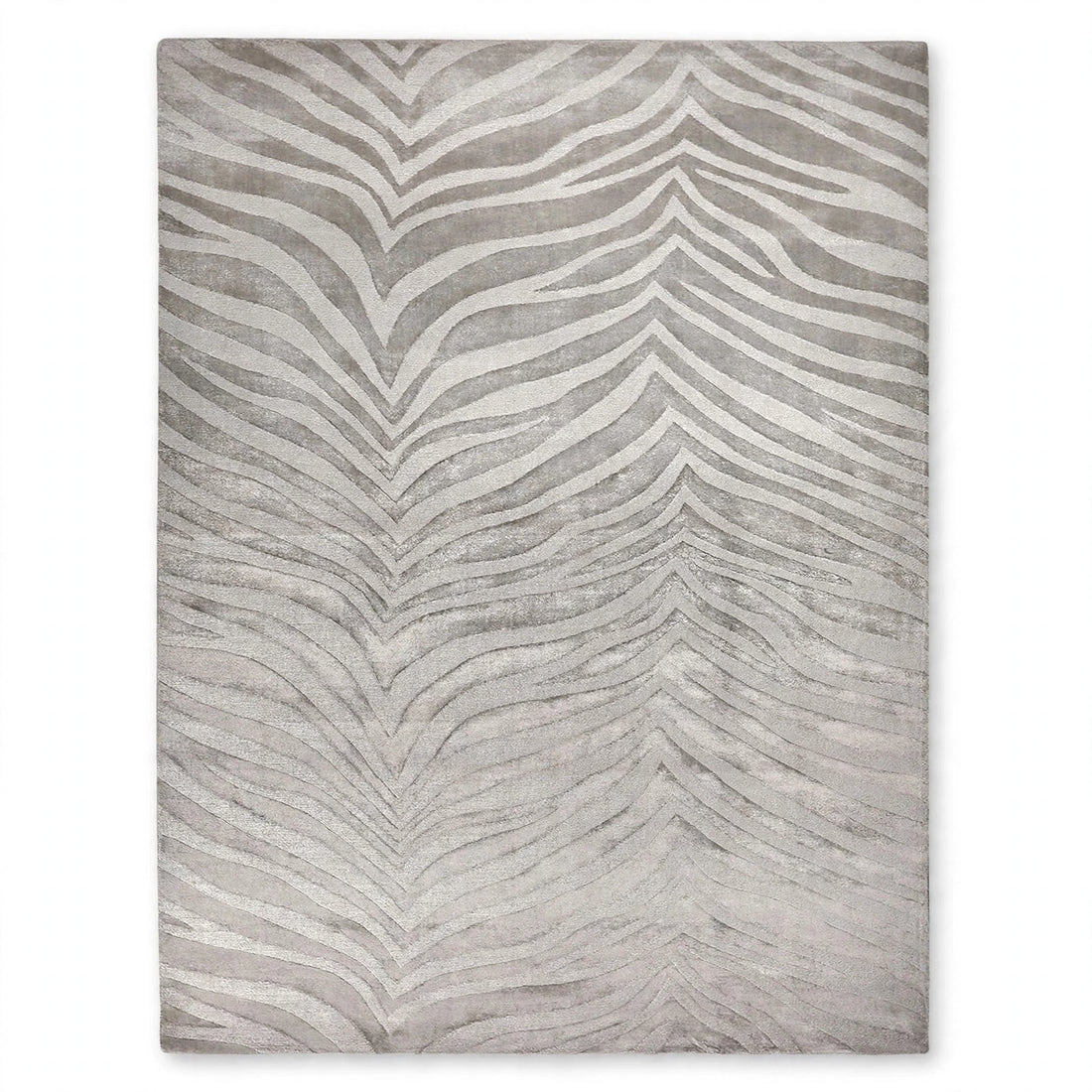 Grey Viscose Rug – Handmade Handloom Carpet, Bhadohi India