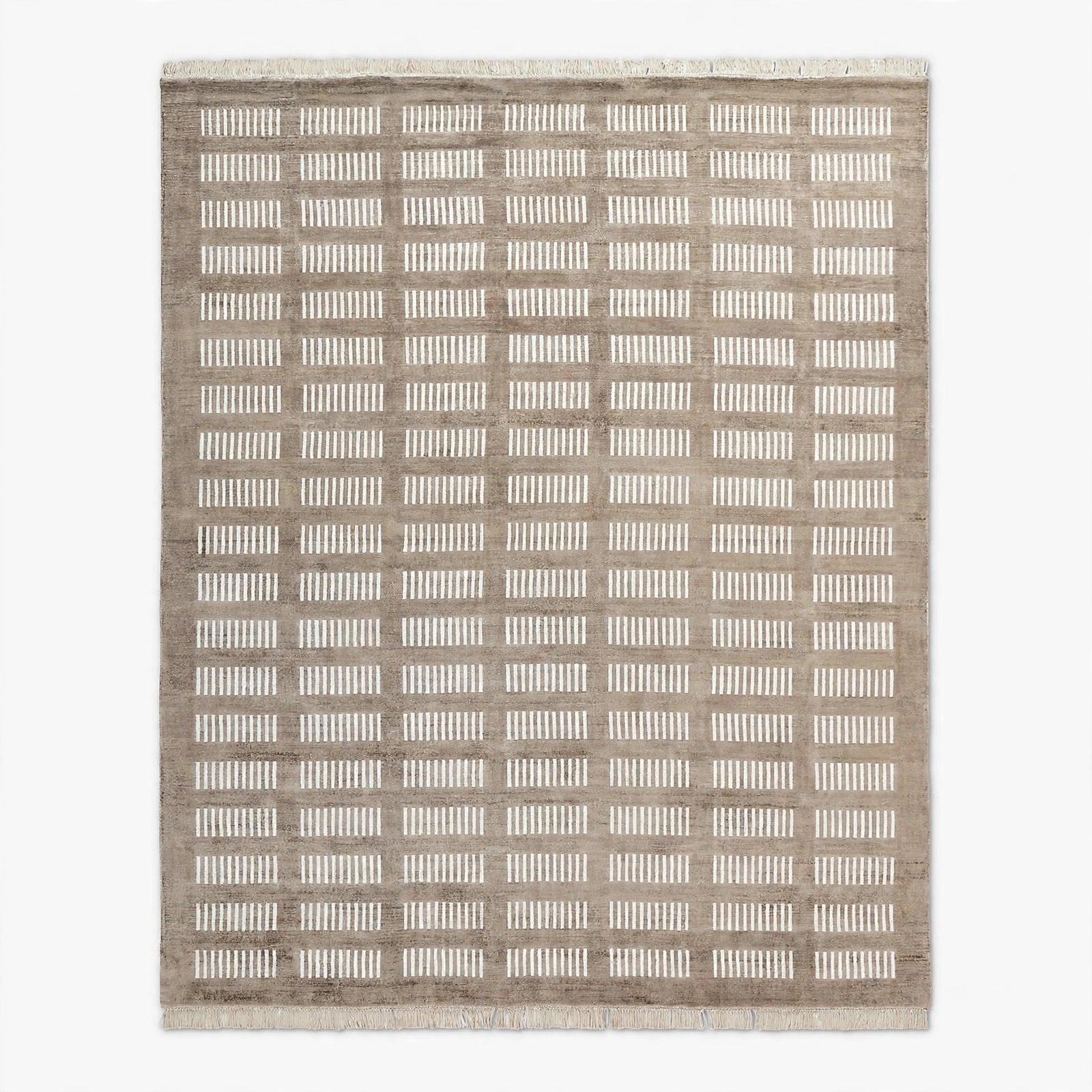 Light Brown Viscose Rug – Handmade Handloom Carpet, Bhadohi India