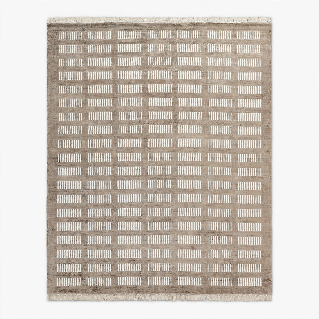 Light Brown Viscose Rug – Handmade Handloom Carpet, Bhadohi India