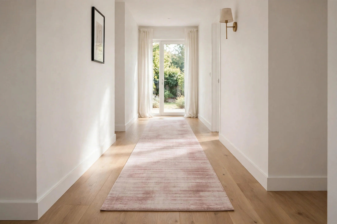 Pink Viscose Rug – Handmade Handloom Carpet, Bhadohi India