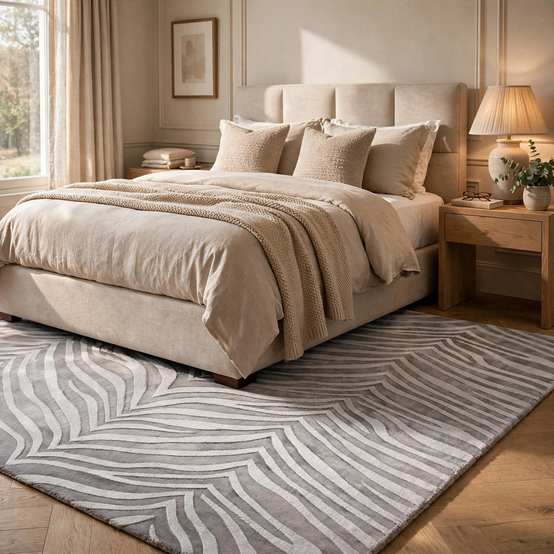 Grey Viscose Rug – Handmade Handloom Carpet, Bhadohi India