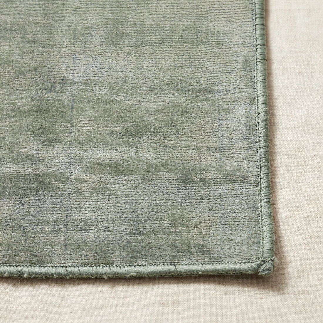 Mineral Blue Viscose Rug – Handmade Handloom Carpet, Bhadohi India