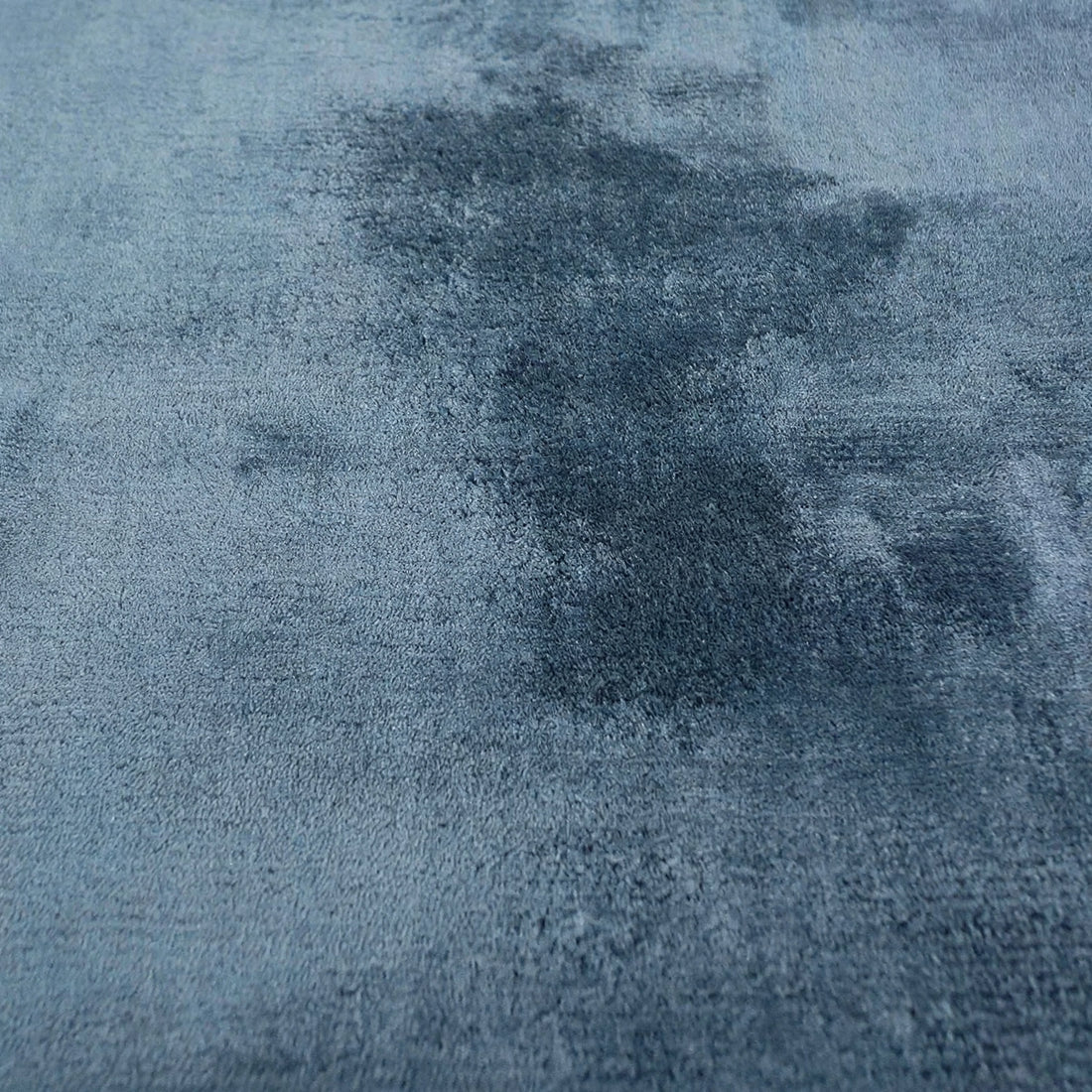 Aegean Blue Viscose Rug – Handmade Handloom Carpet, Bhadohi India