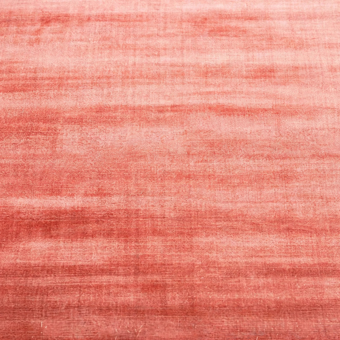 Coral Pink Silky Viscose Rug – Handmade Silk-Look Handloom Carpet, Bhadohi India