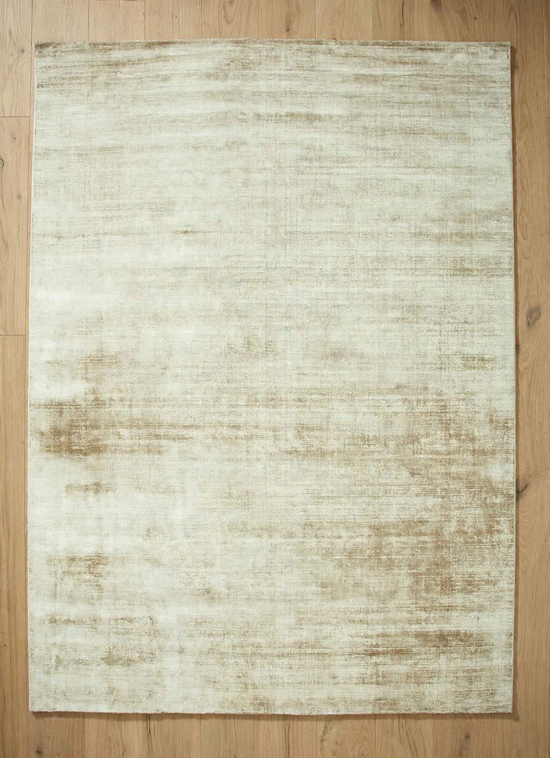 Beige and Brown Viscose Rug – Handmade Handloom Carpet, Bhadohi India