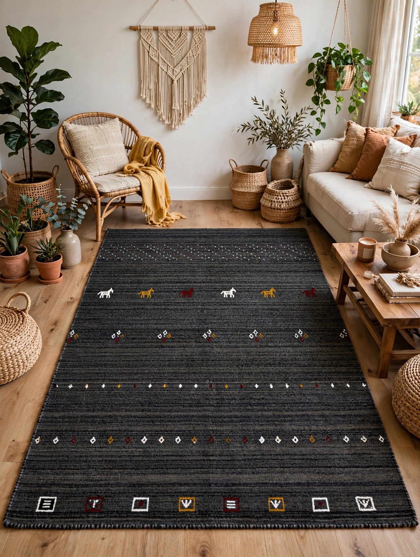 Charcoal Gabbeh Rug