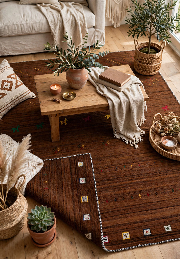 Chocolate Brown Gabbeh Rug