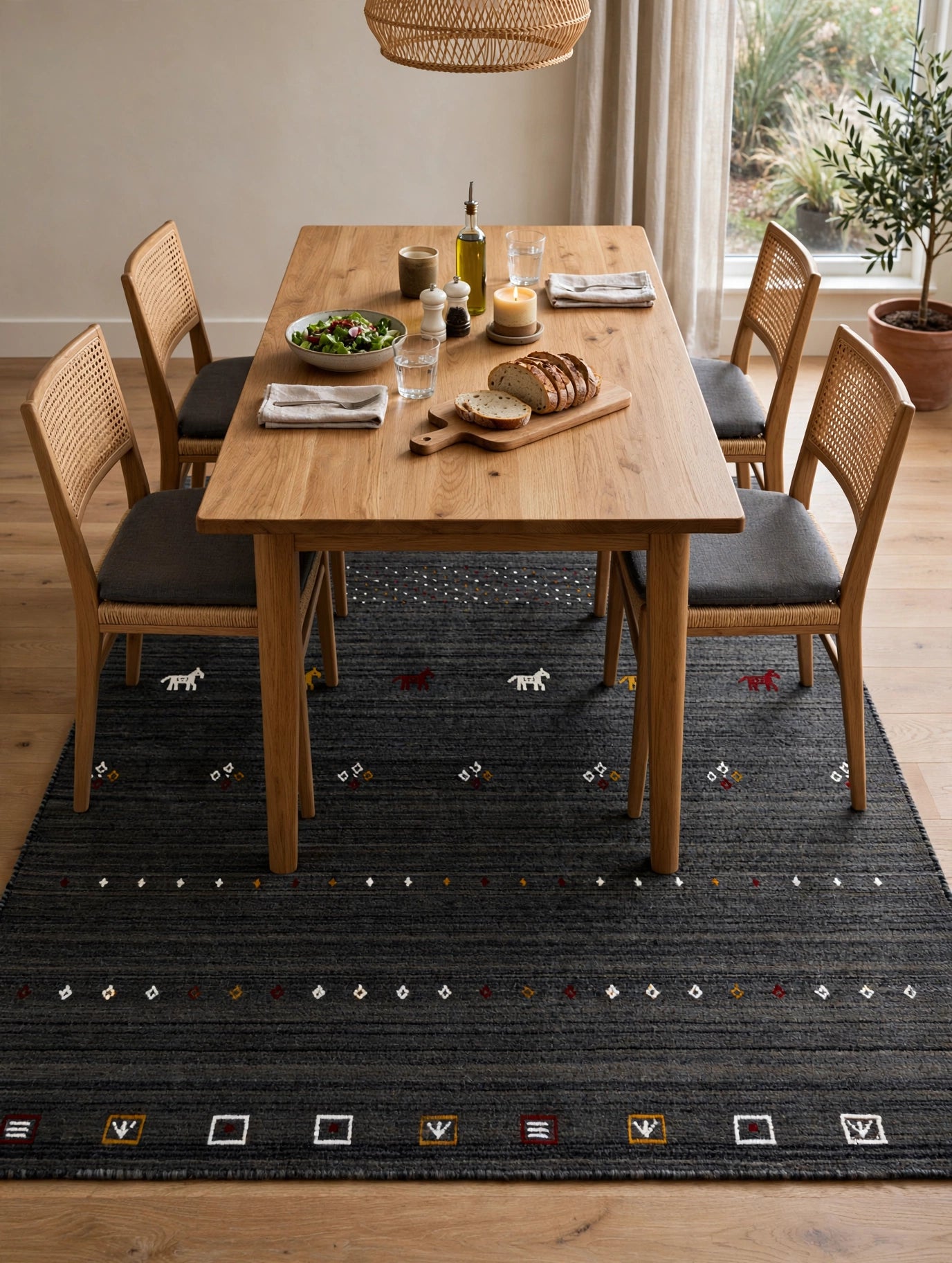 Charcoal Gabbeh Rug