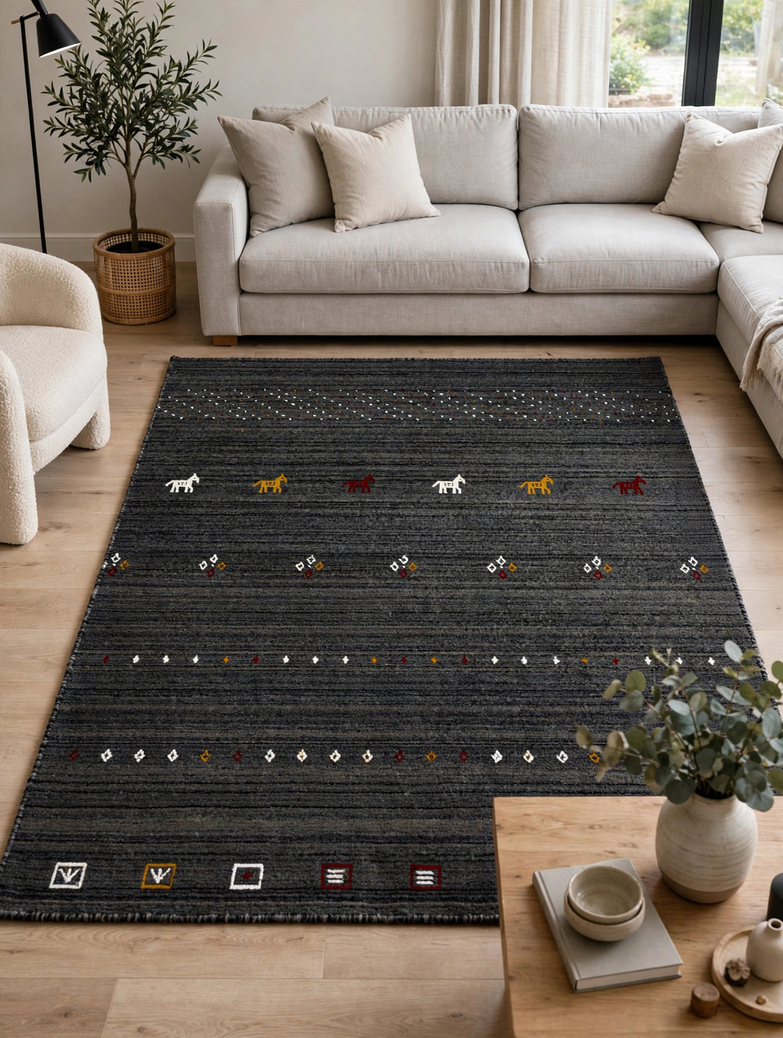 Charcoal Gabbeh Rug