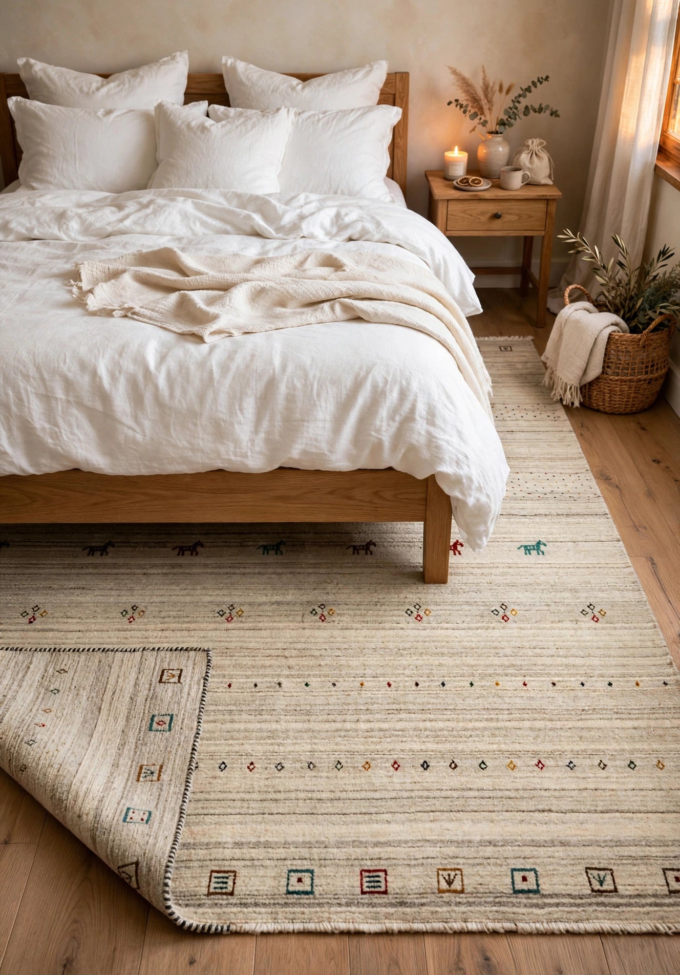 Gabbeh Rug Ivory Beige