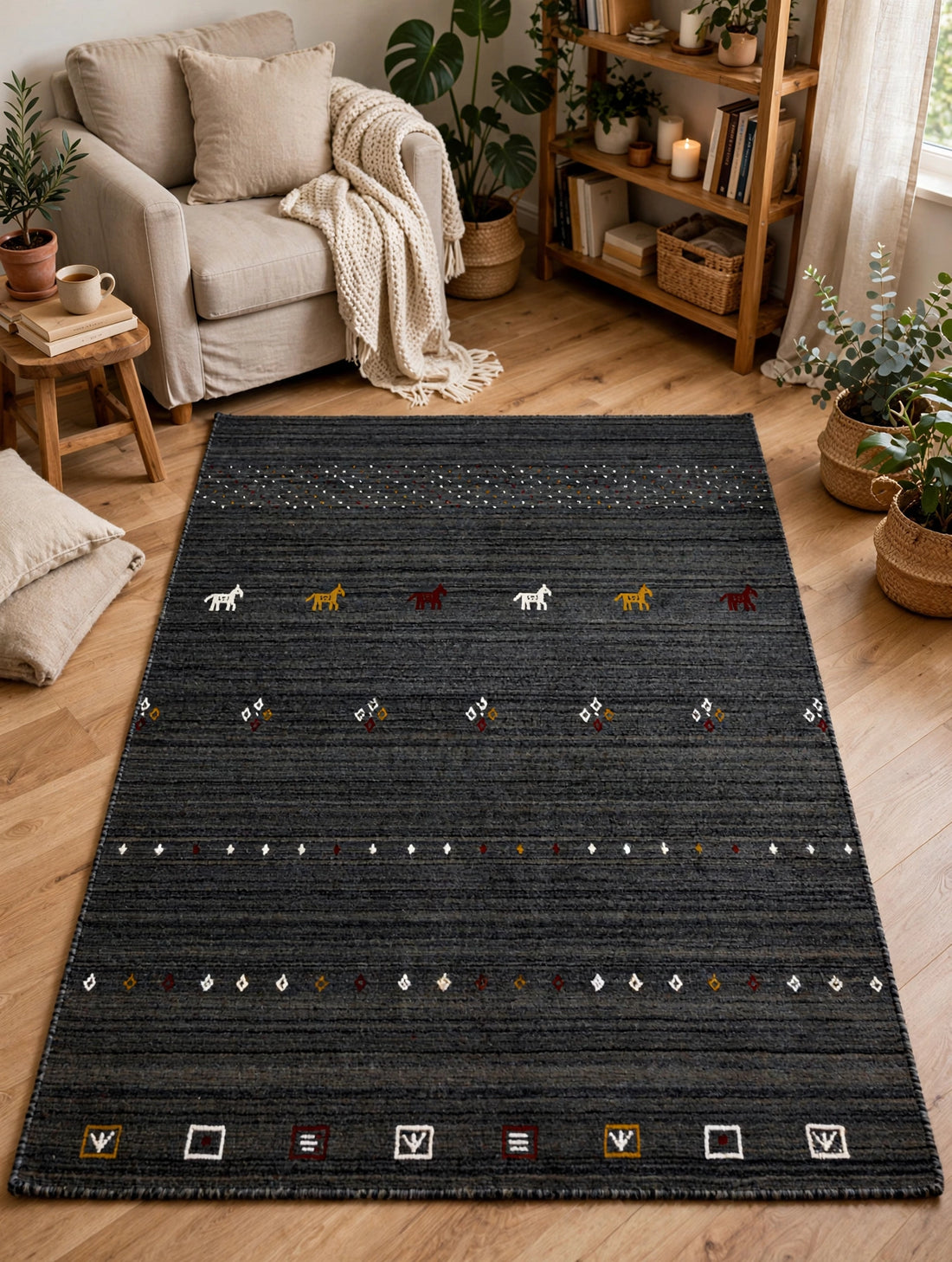 Charcoal Gabbeh Rug