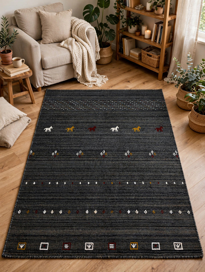 Charcoal Gabbeh Rug
