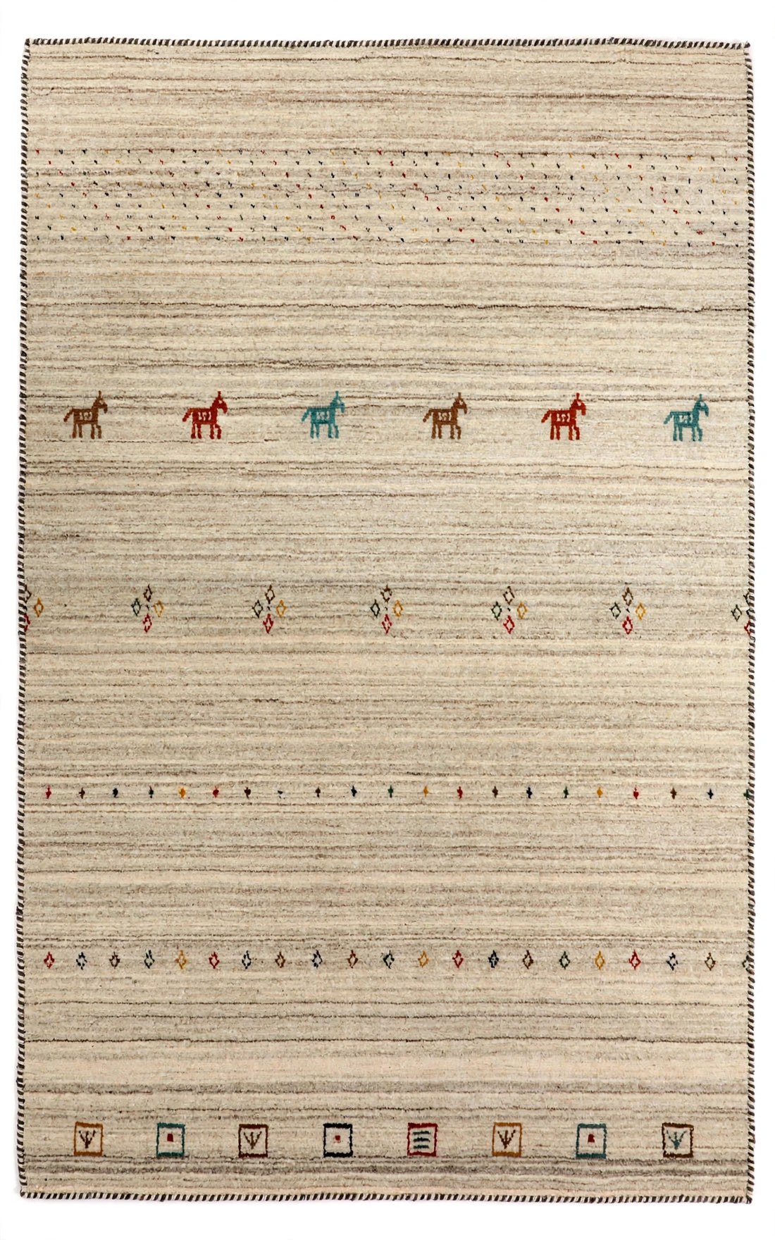 Gabbeh Rug Ivory Beige