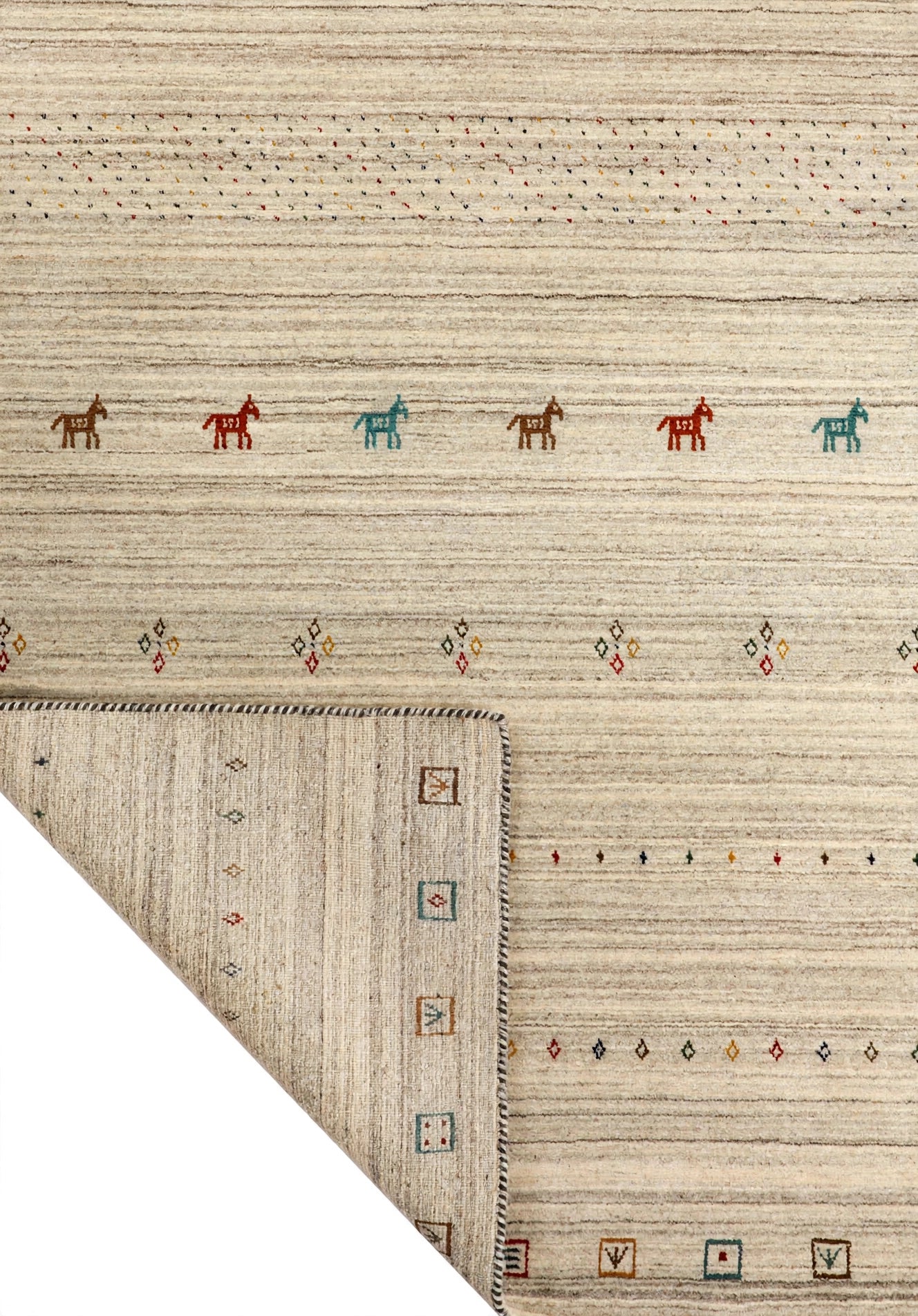 Gabbeh Rug Ivory Beige