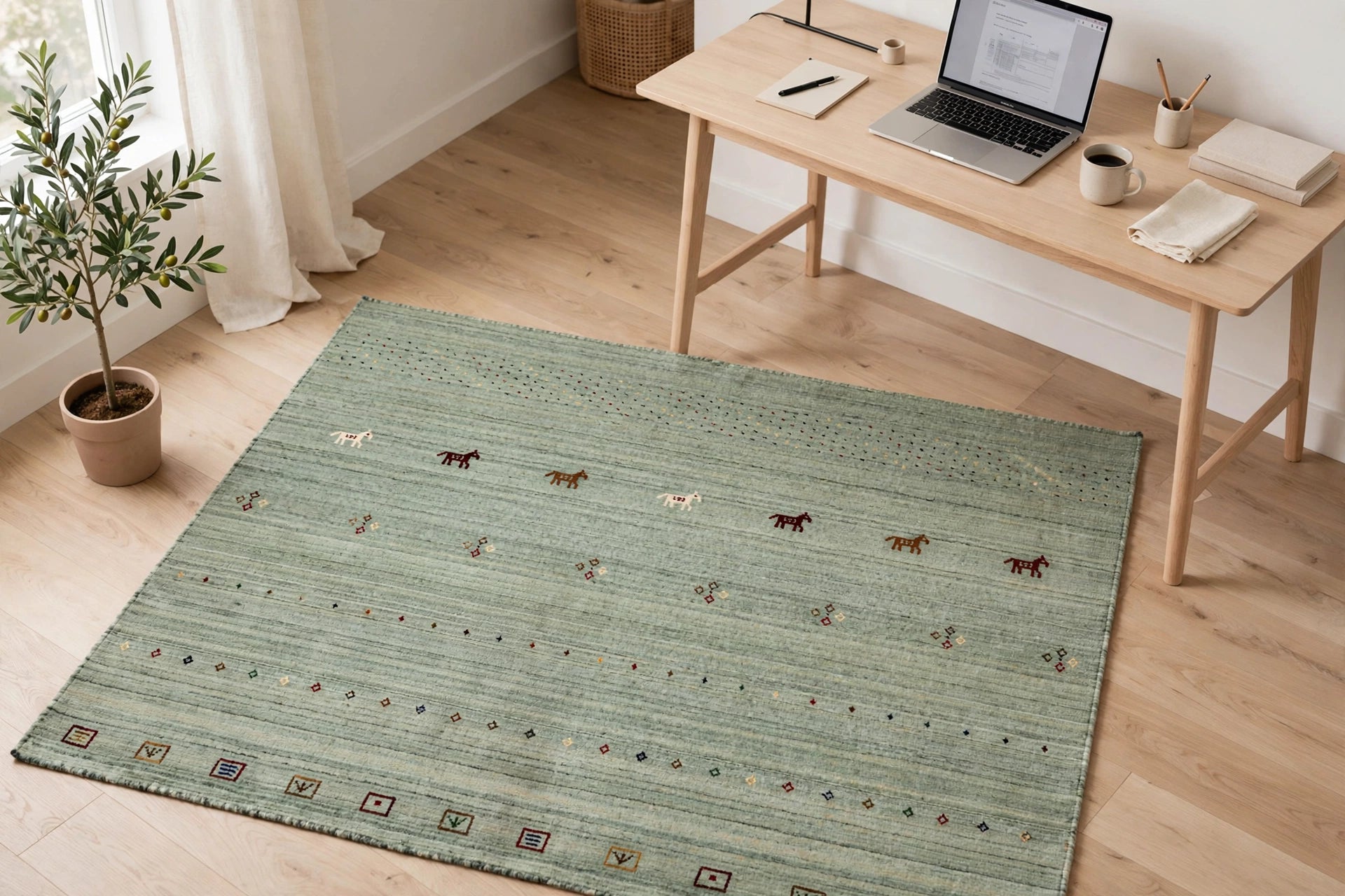 Sage Green Gabbeh Rug