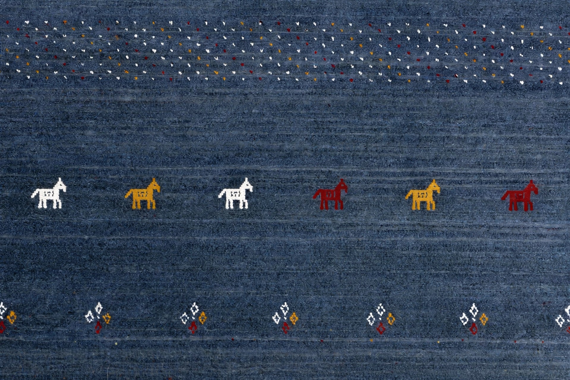 Slate Blue Gabbeh Rug Flat Lay