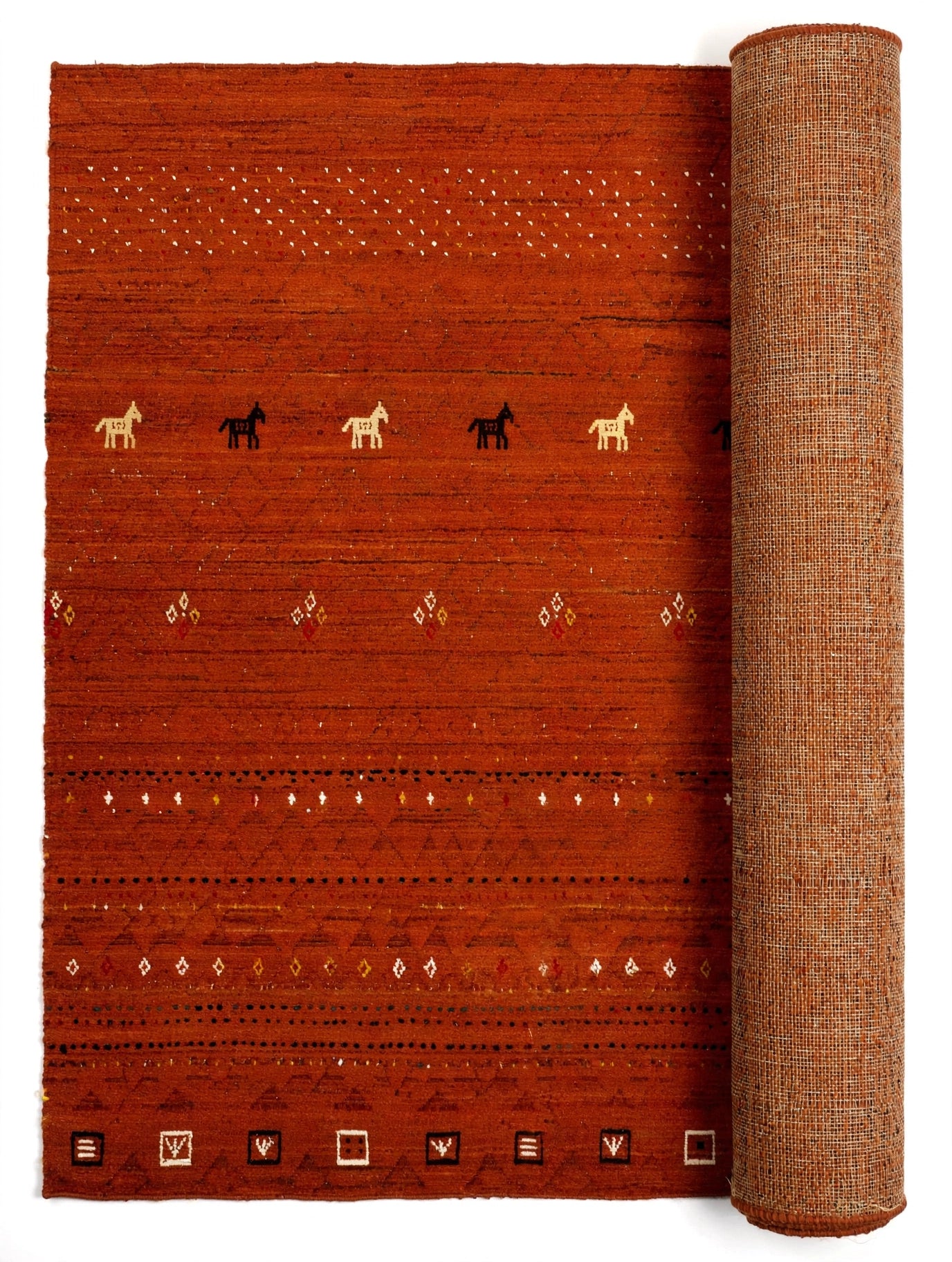 Rust Brown Gabbeh Rug
