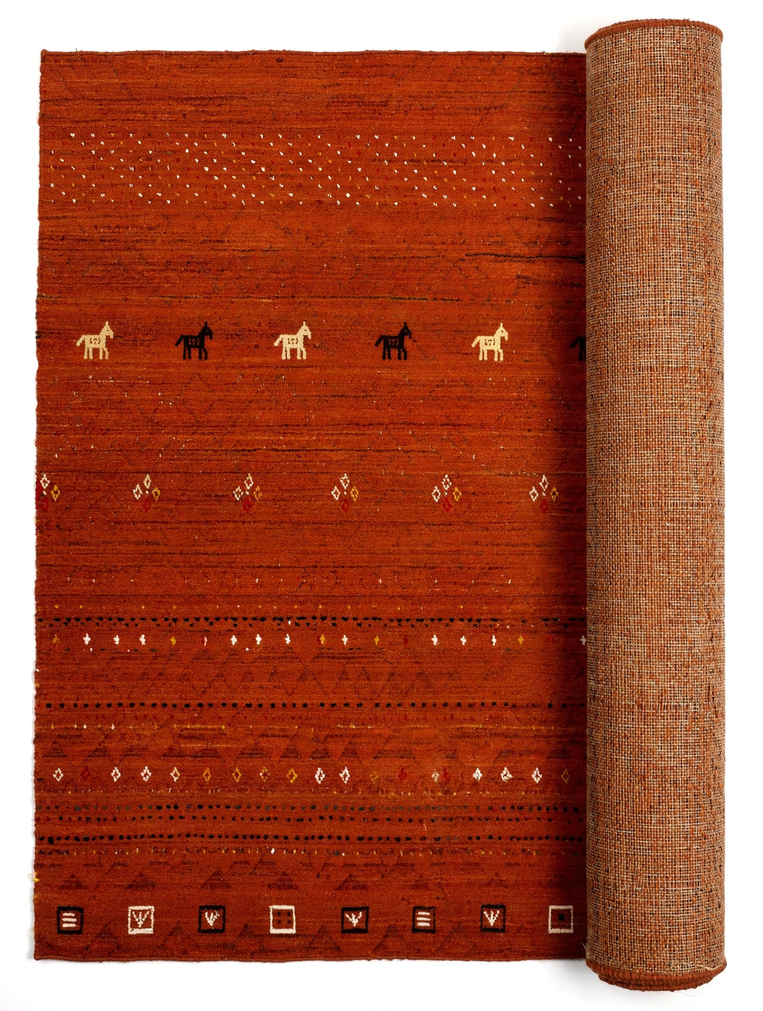Rust Brown Gabbeh Rug