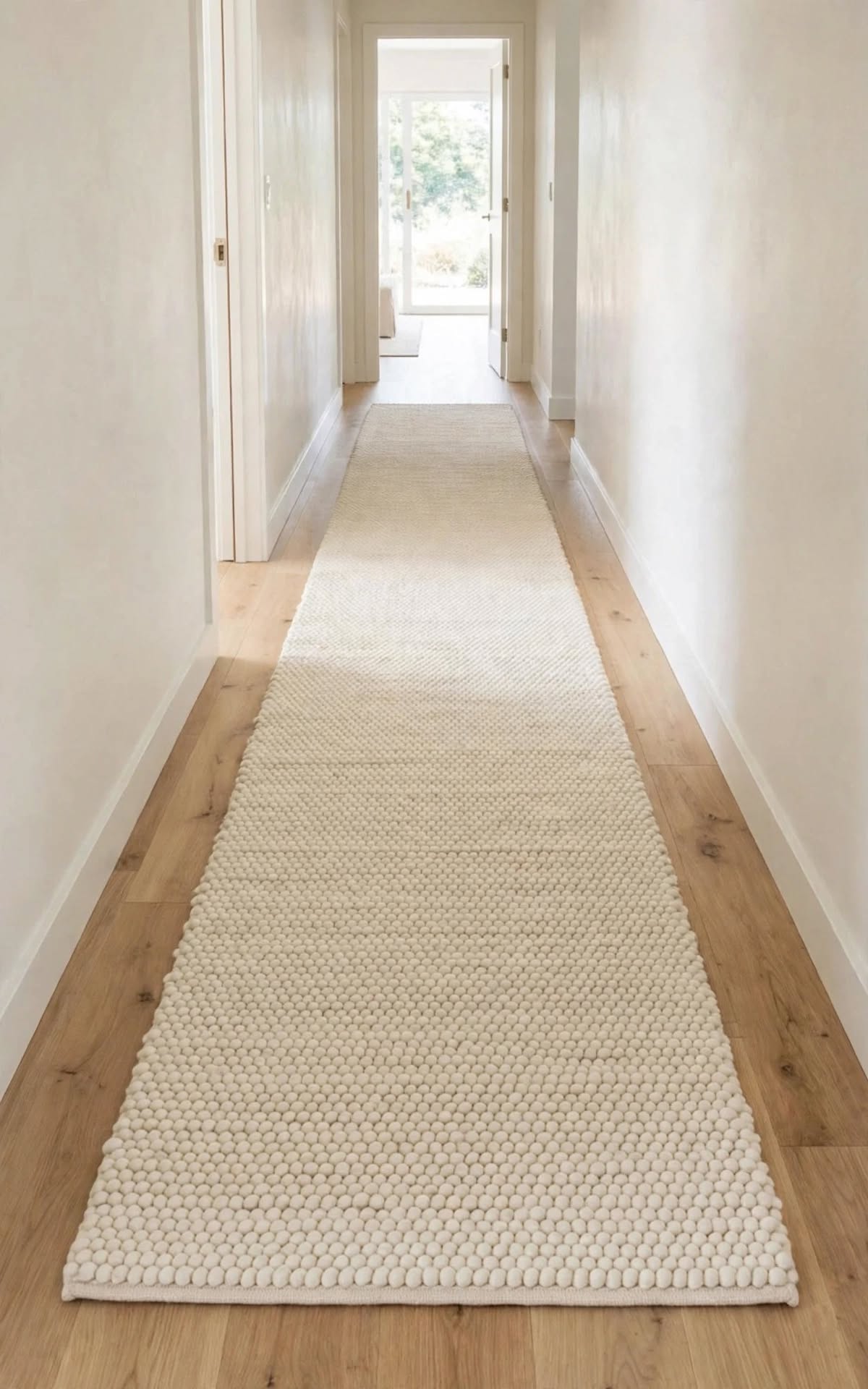 Ivory Cream Chunky Wool Area Rug, handmade in Bhadohi India – photo 6