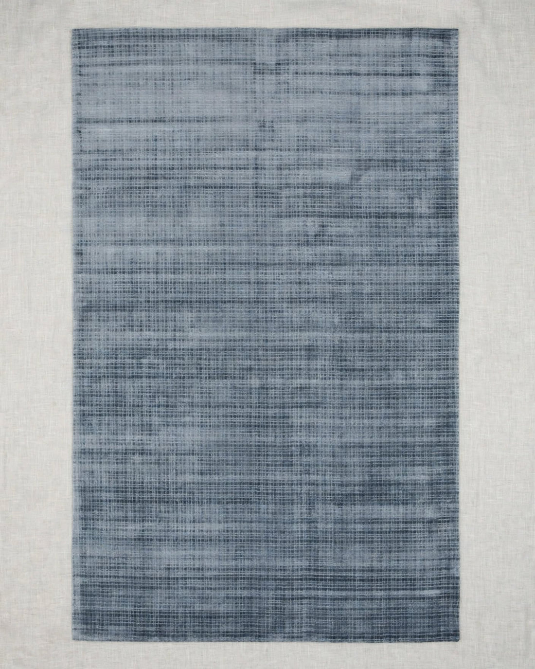 Blue Silky Viscose Rug – Design 2, handmade in Bhadohi India – photo 10