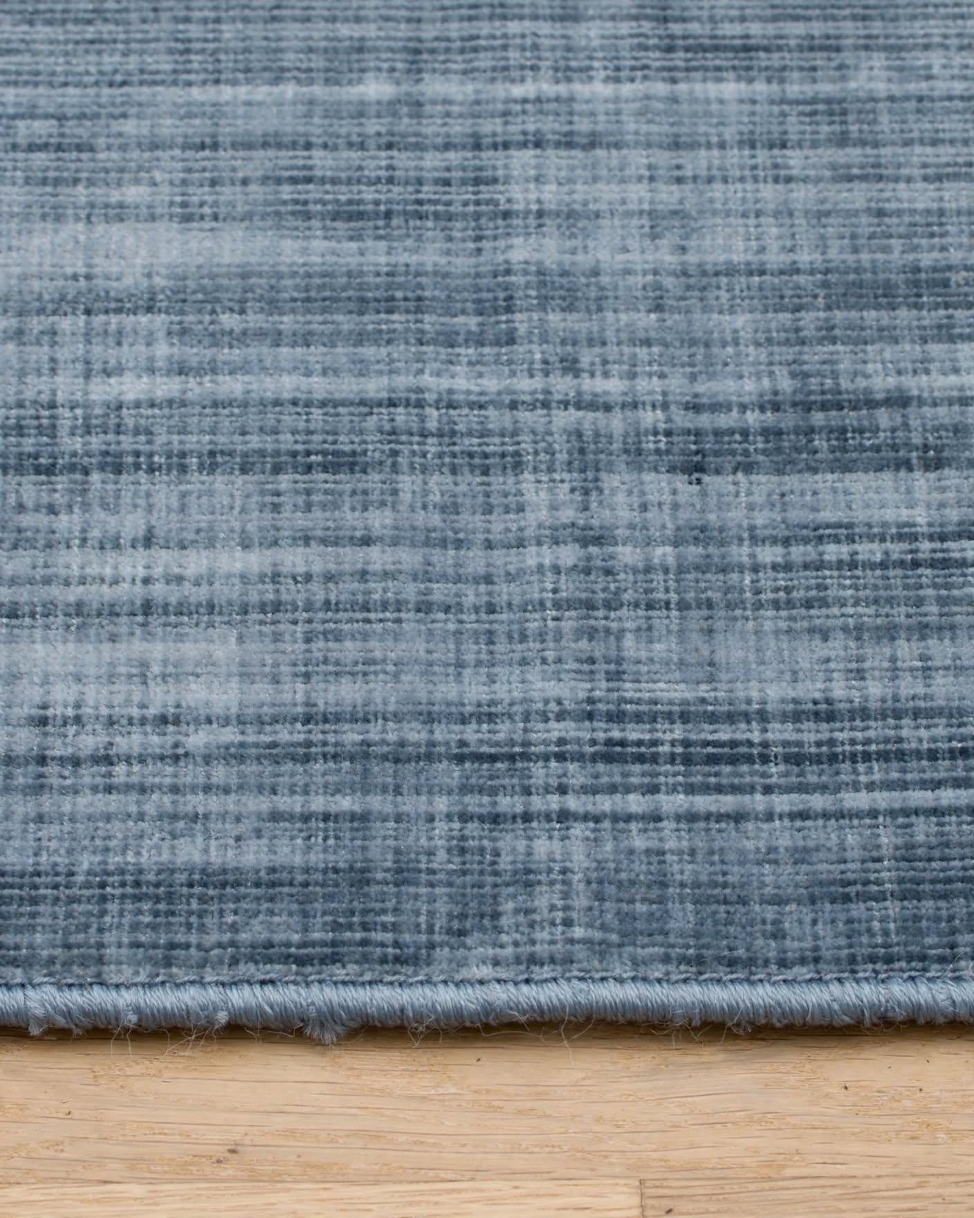 Blue Silky Viscose Rug – Design 2, handmade in Bhadohi India – photo 9