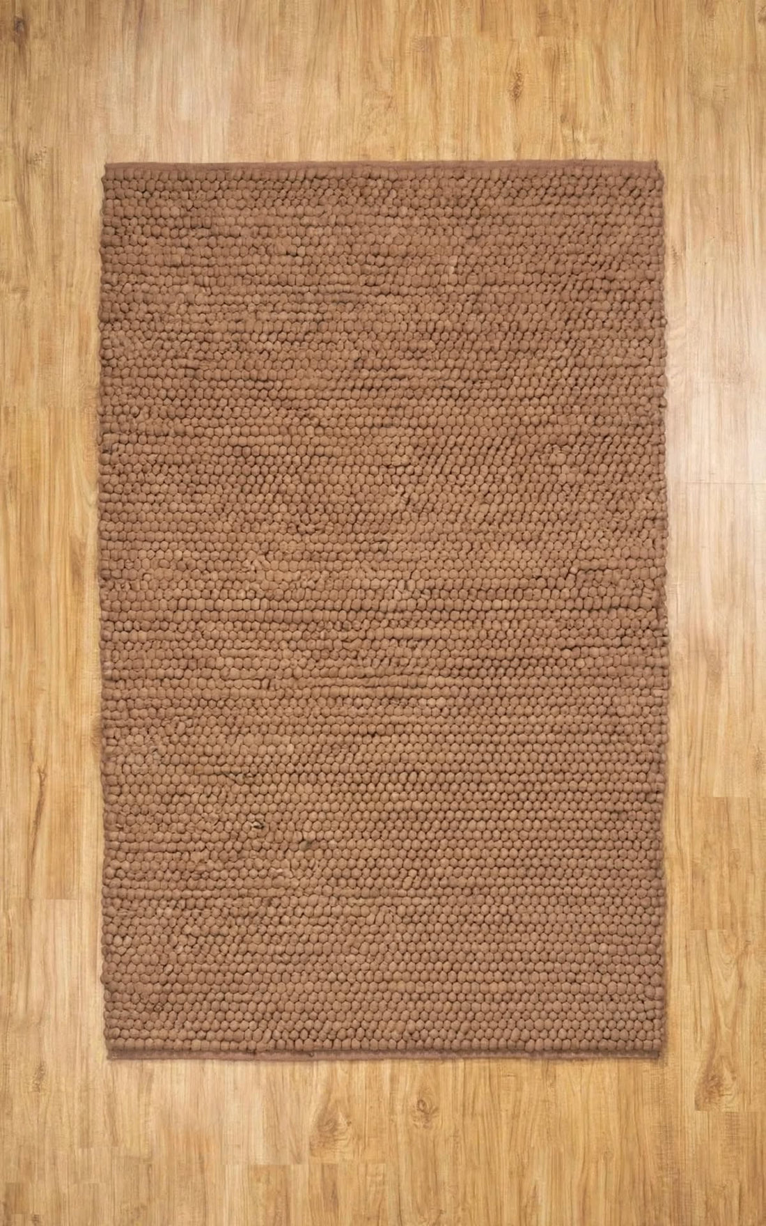 Oatmeal Beige Chunky Wool Area Rug, handmade in Bhadohi India – photo 10