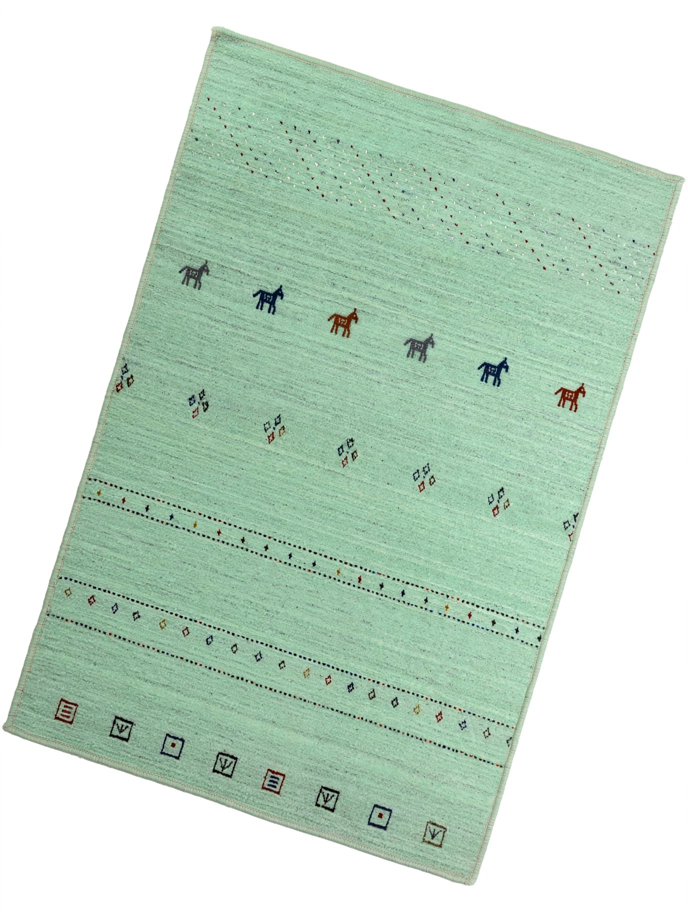 Mint Green Gabbeh Rug