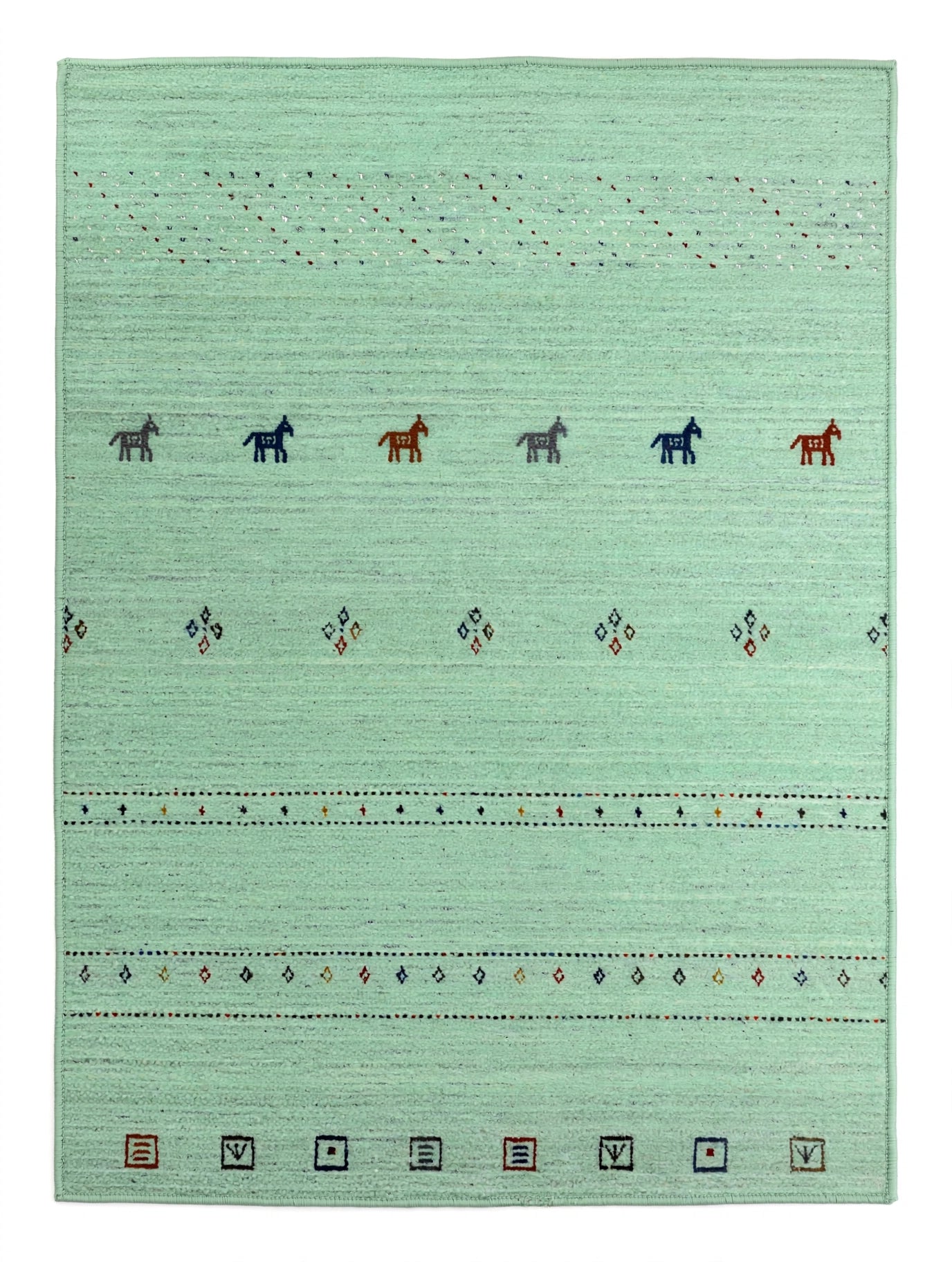 Mint Green Gabbeh Rug