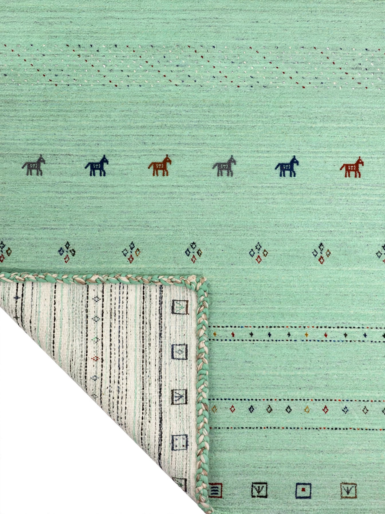 Mint Green Gabbeh Rug