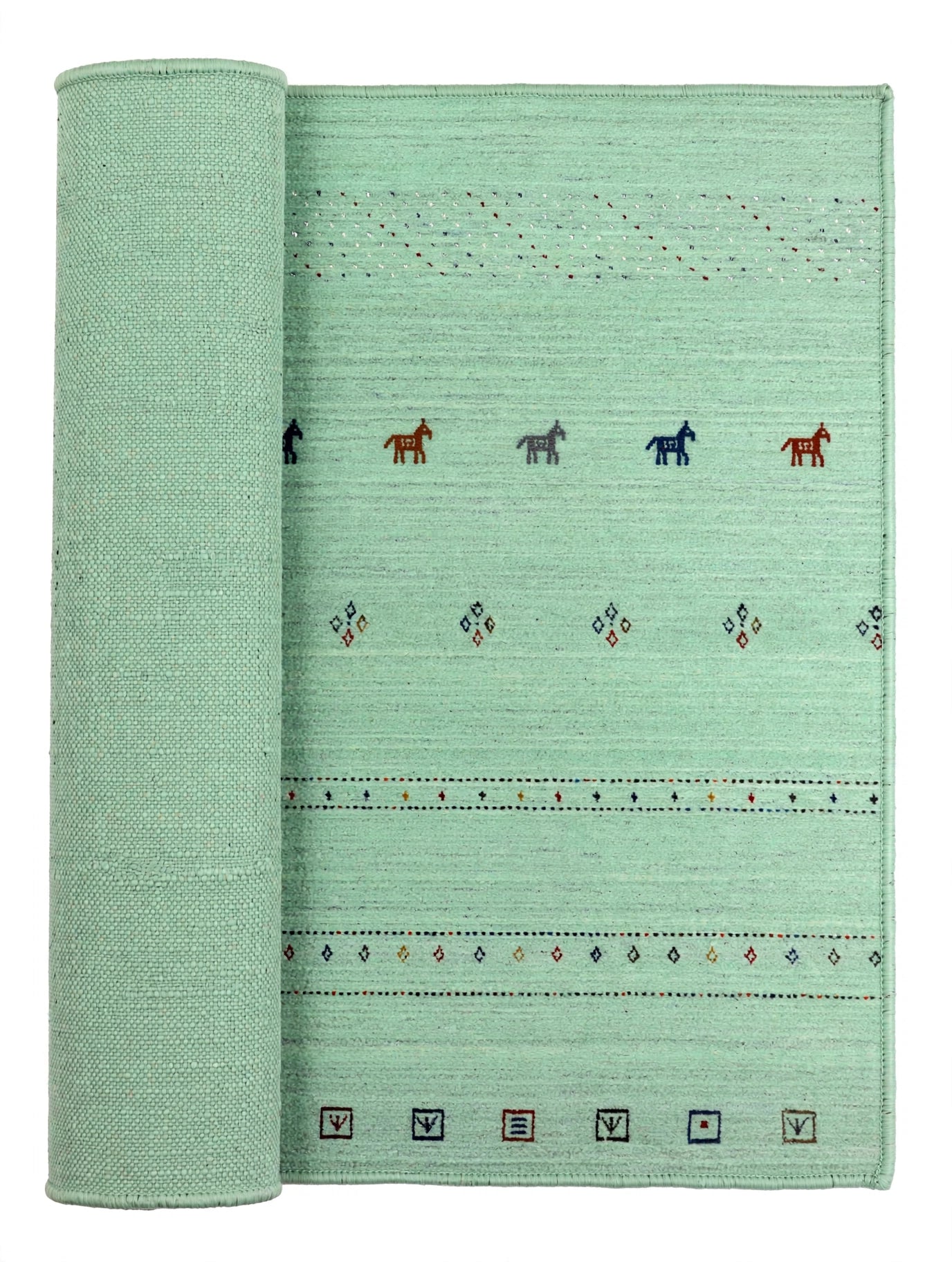 Mint Green Gabbeh Rug