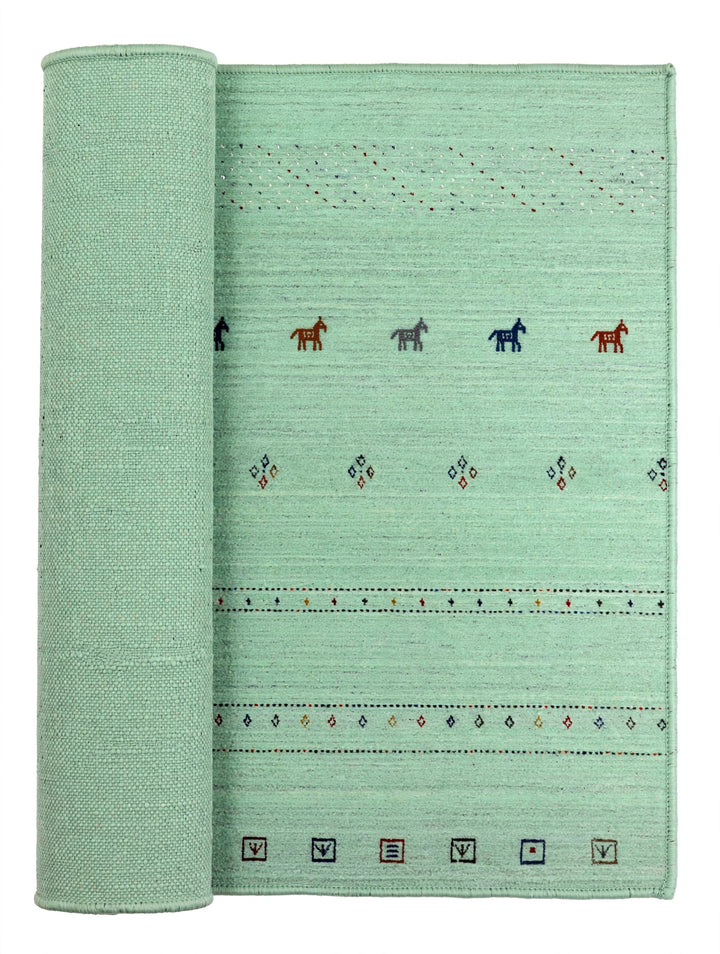 Mint Green Gabbeh Rug