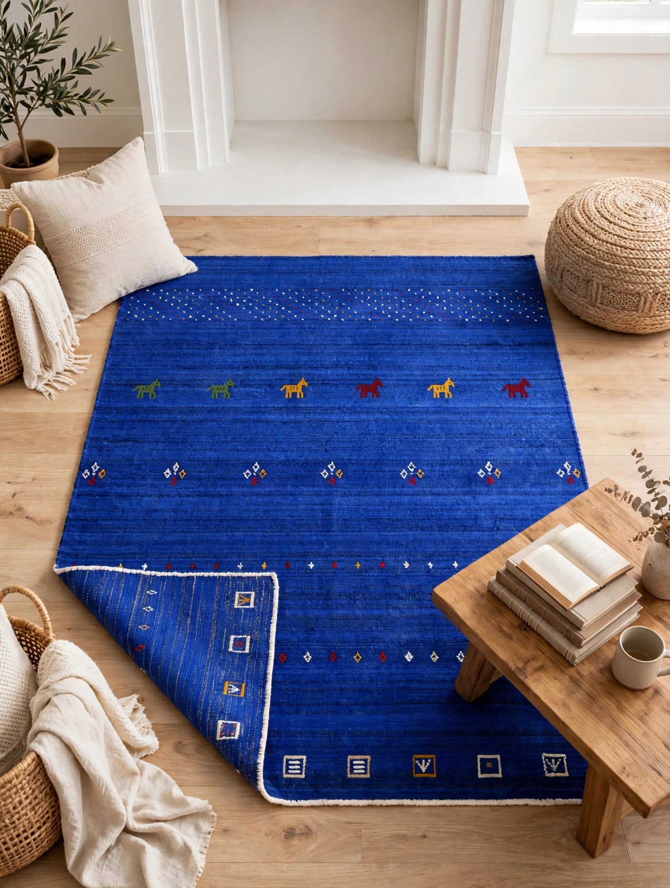 Royal Blue Tribal Rug