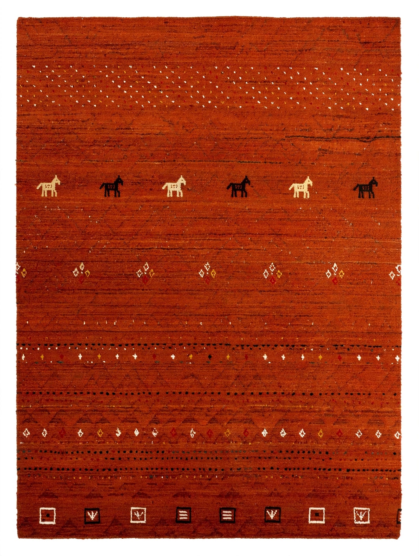 Rust Brown Gabbeh Rug