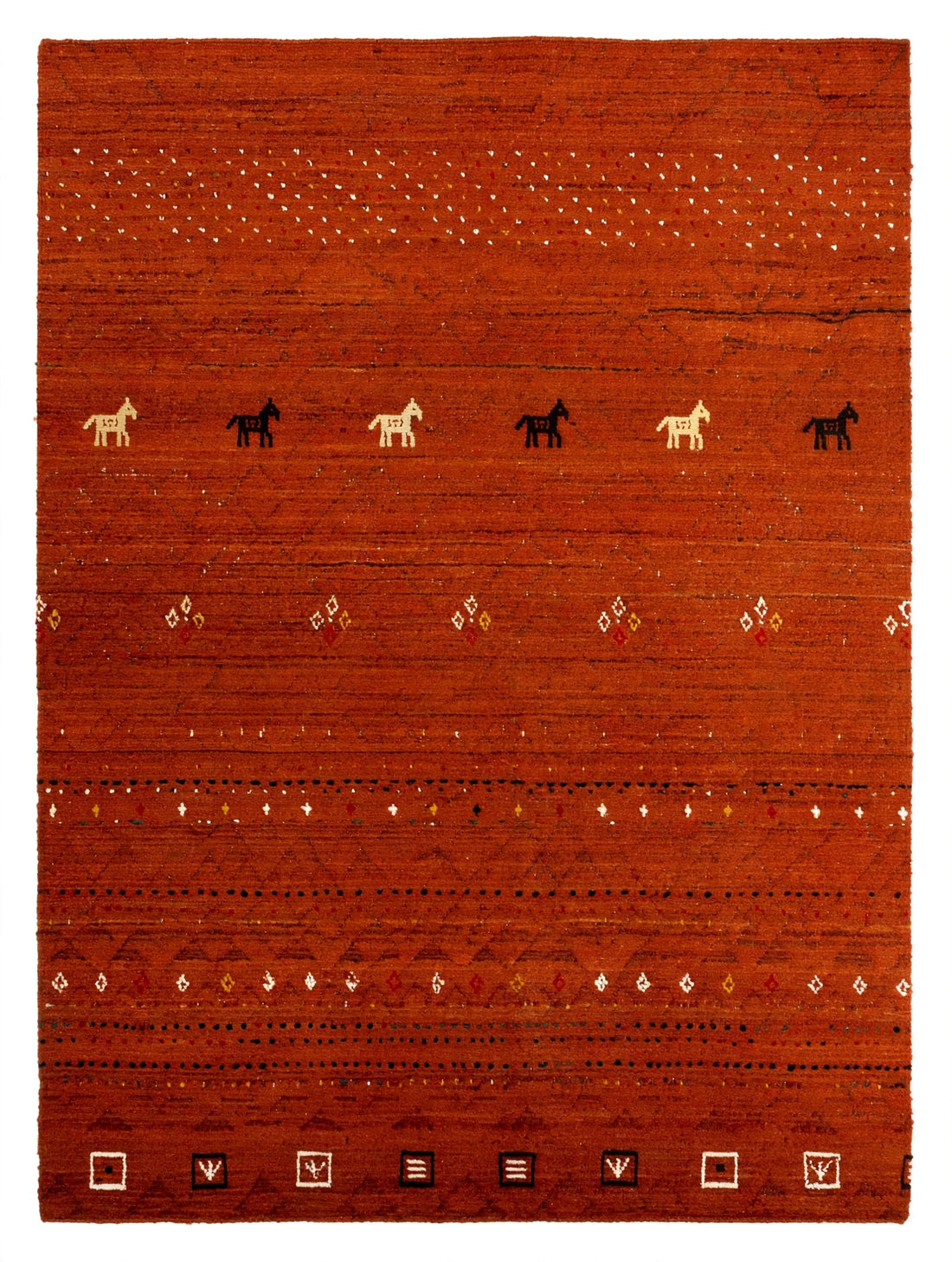 Rust Brown Gabbeh Rug