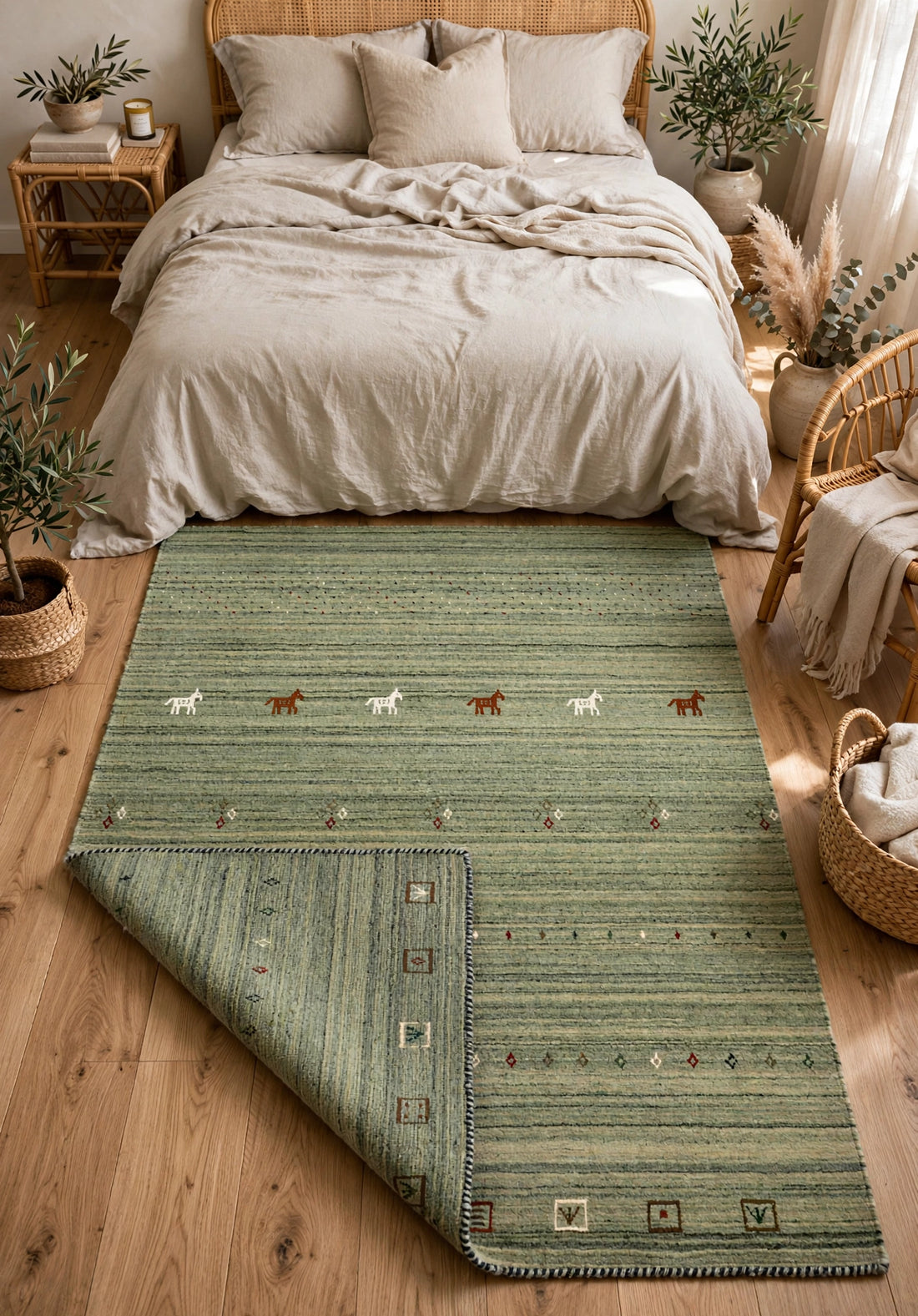 Sage Olive Gabbeh Rug