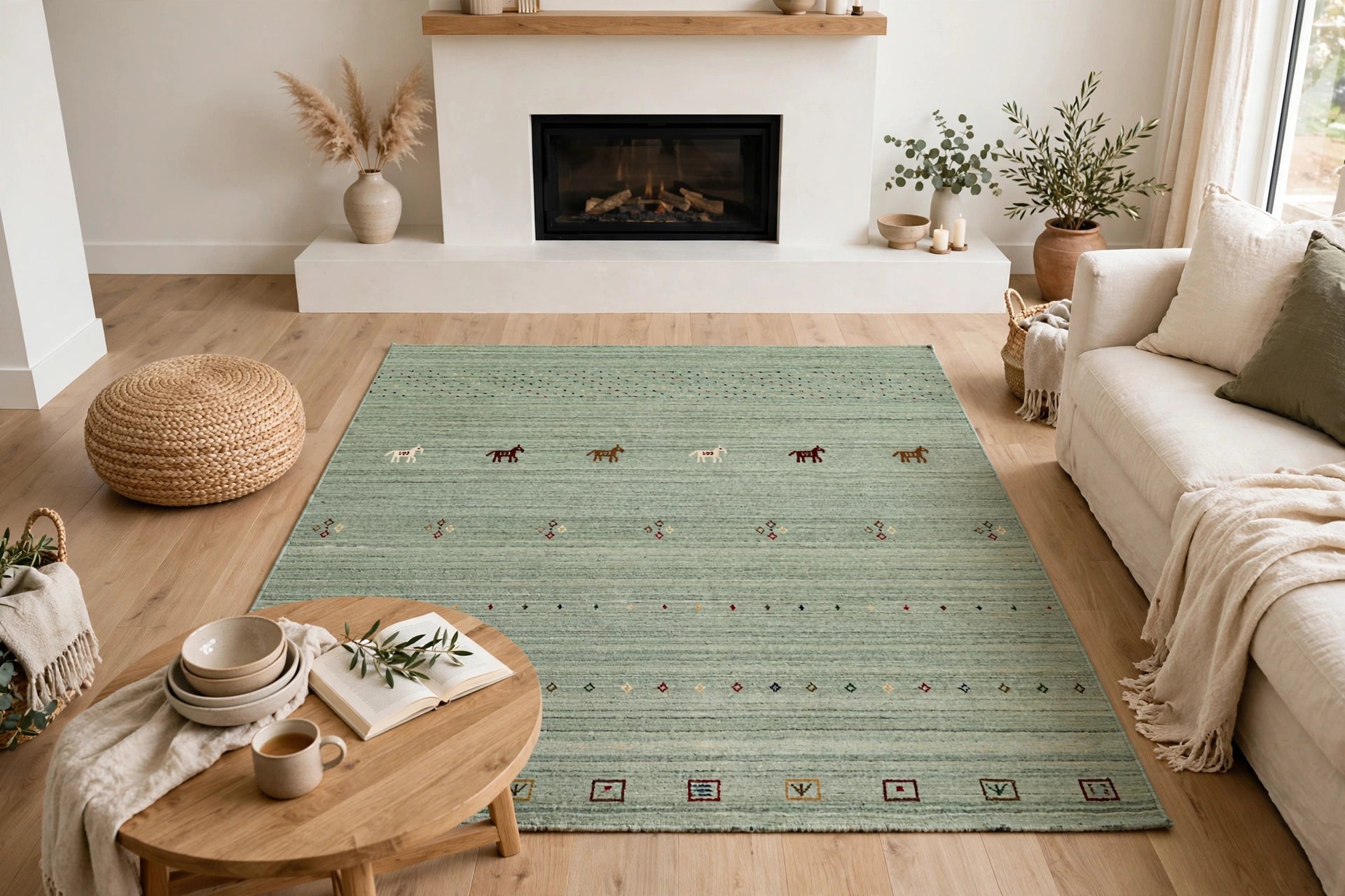 Sage Green Gabbeh Rug