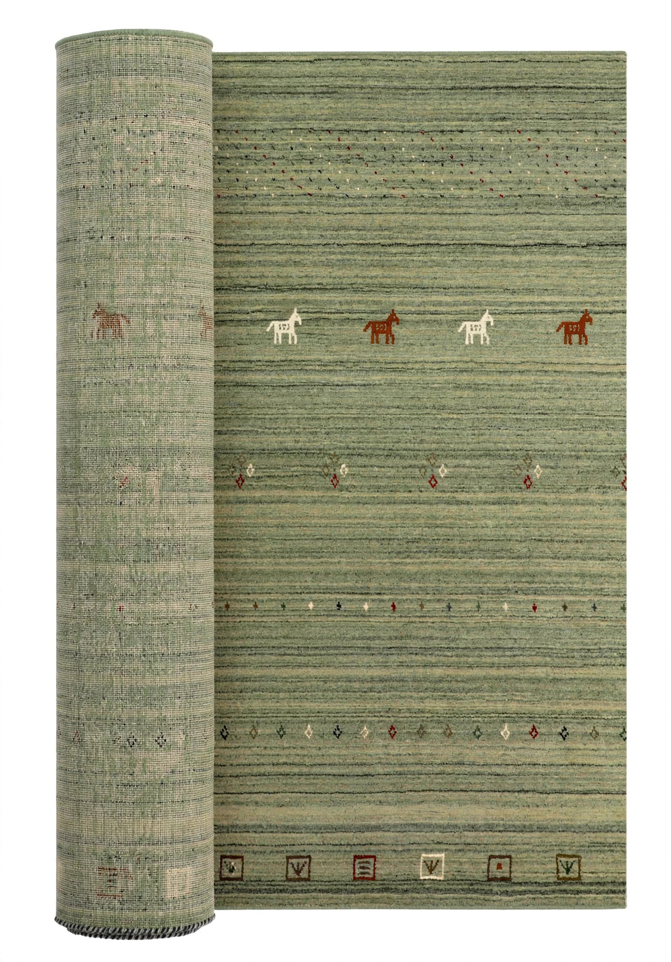 Sage Olive Gabbeh Rug