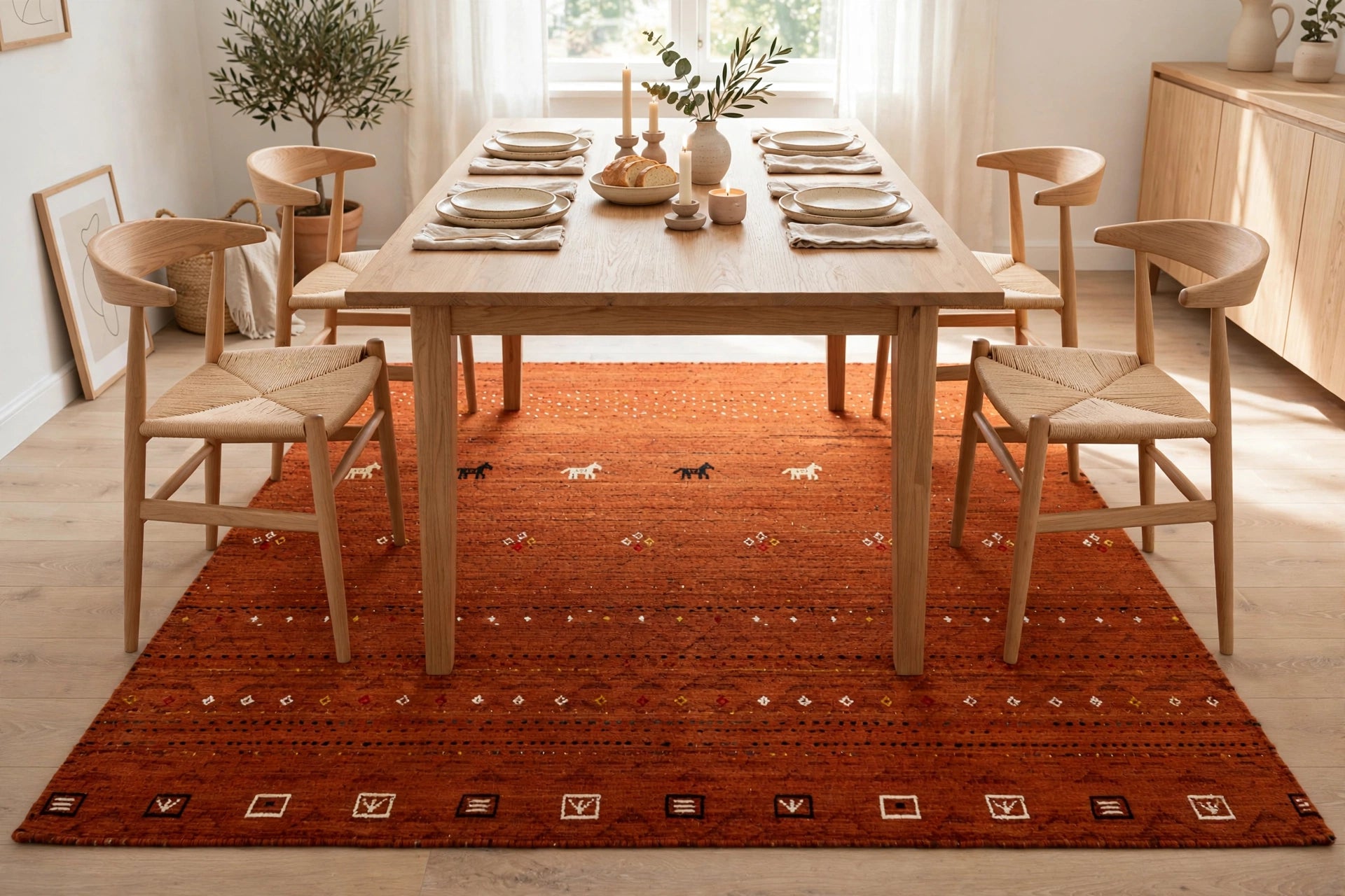 Rust Brown Gabbeh Rug