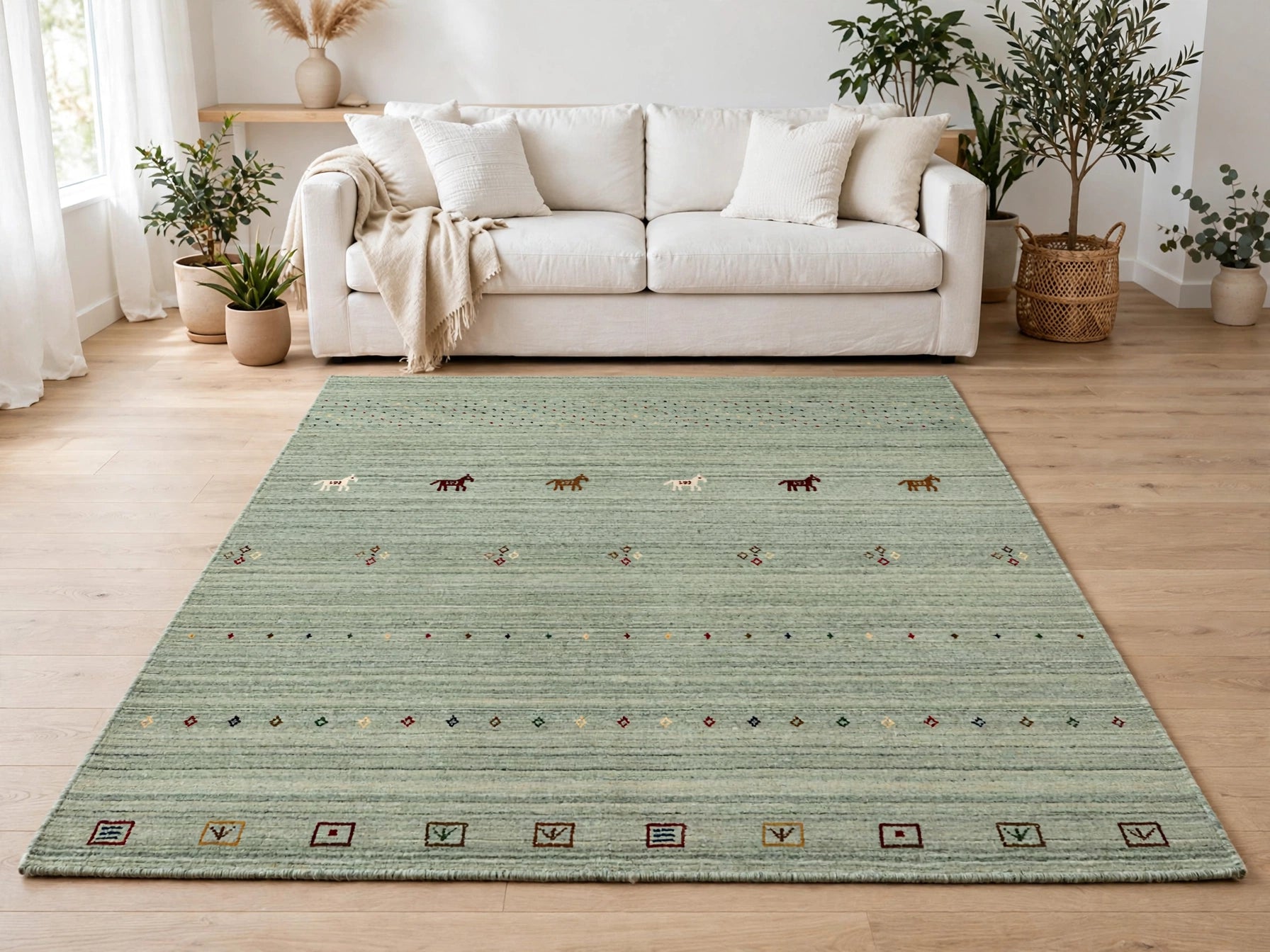 Sage Green Gabbeh Rug