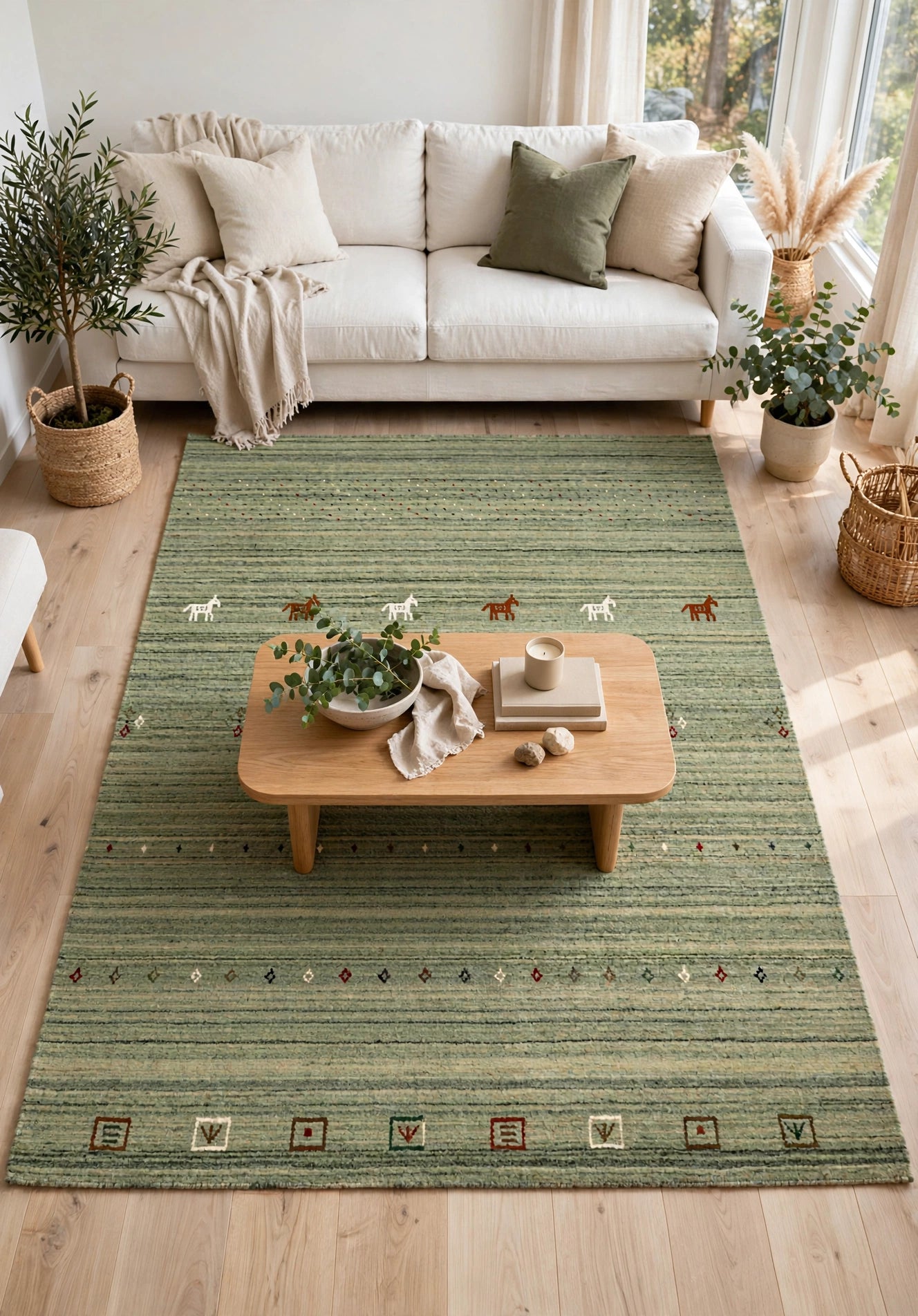 Sage Olive Gabbeh Rug